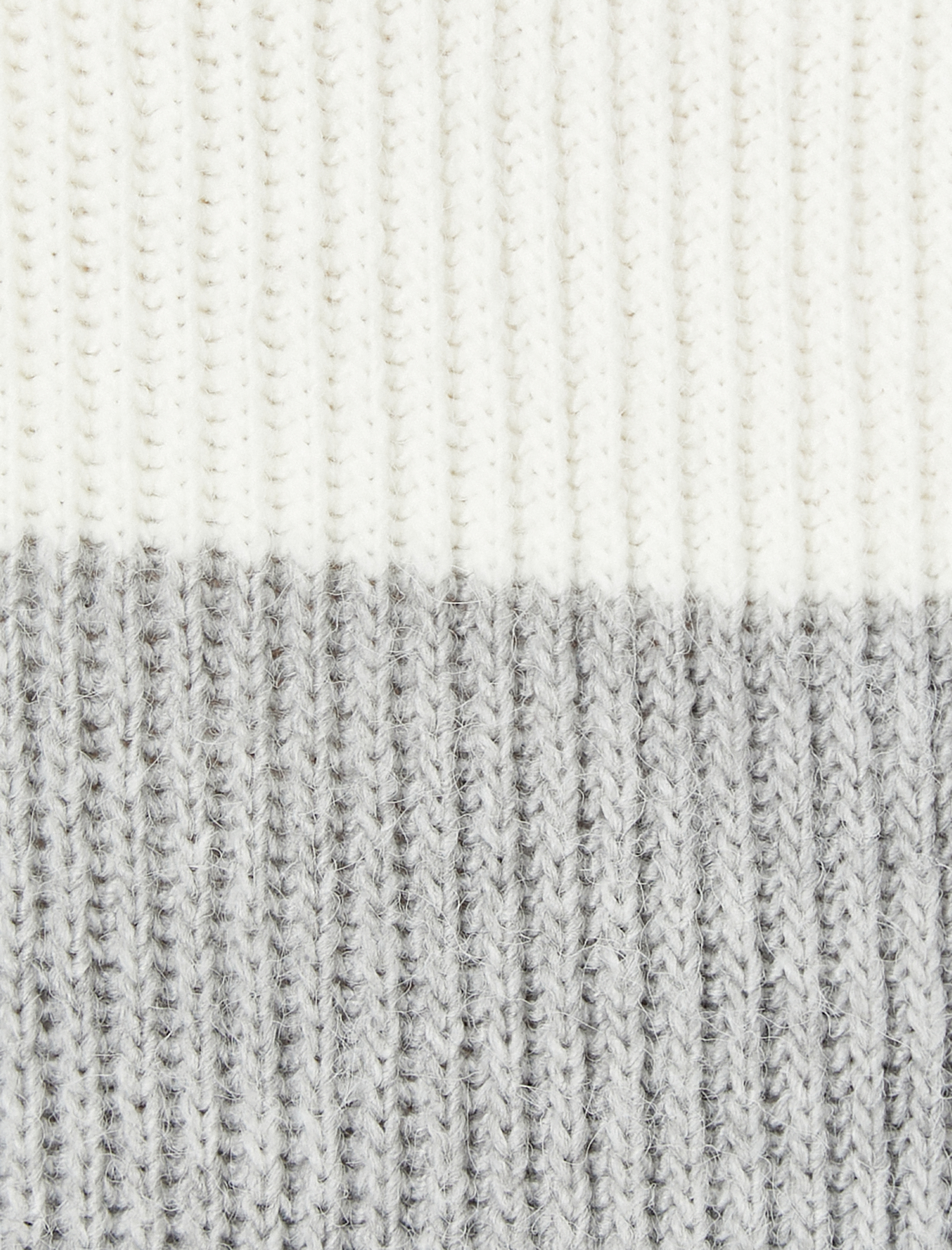   Renk Bloklu Triko Kazak Uzun Kollu Dik Yaka