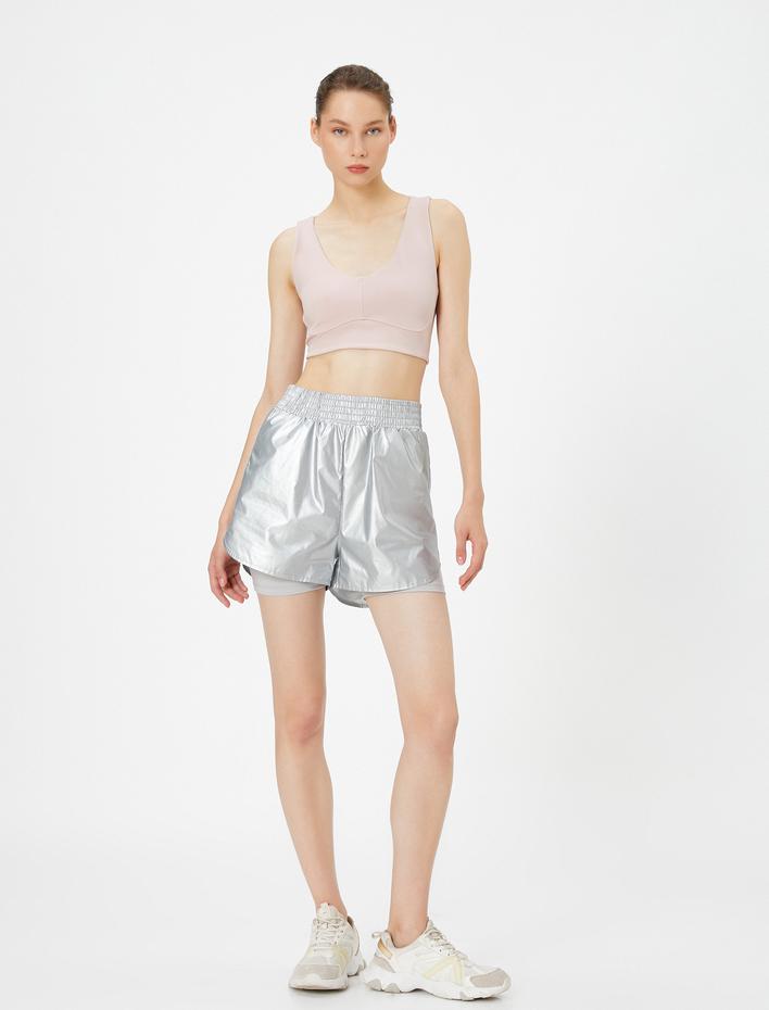  Sporcu Sütyeni Arkası Pencere Detaylı U Yaka Kapsız