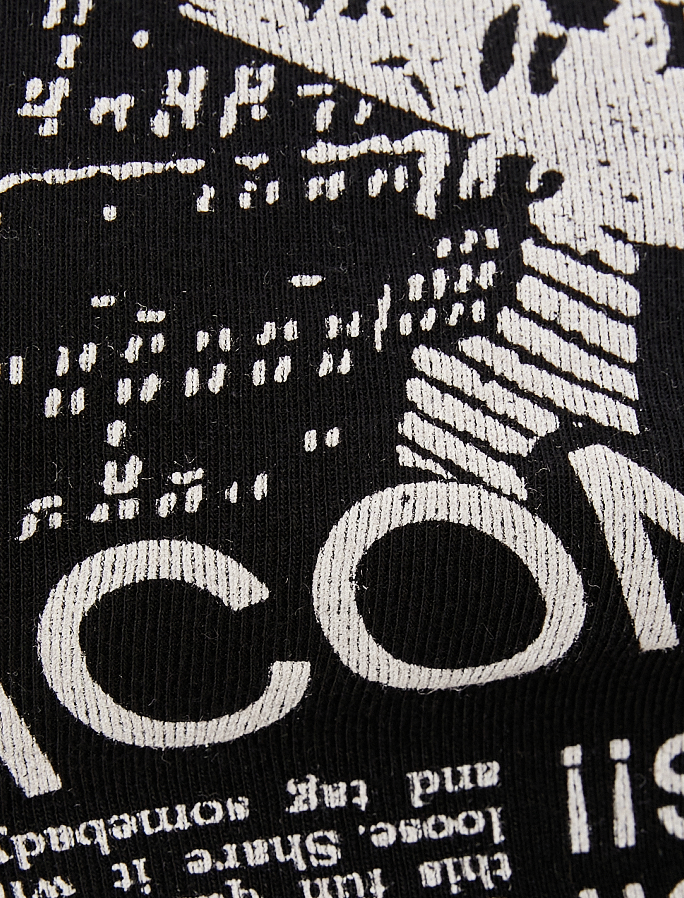   Crop Uzun Kollu Tişört Baskılı Yuvarlak Yaka Pamuklu