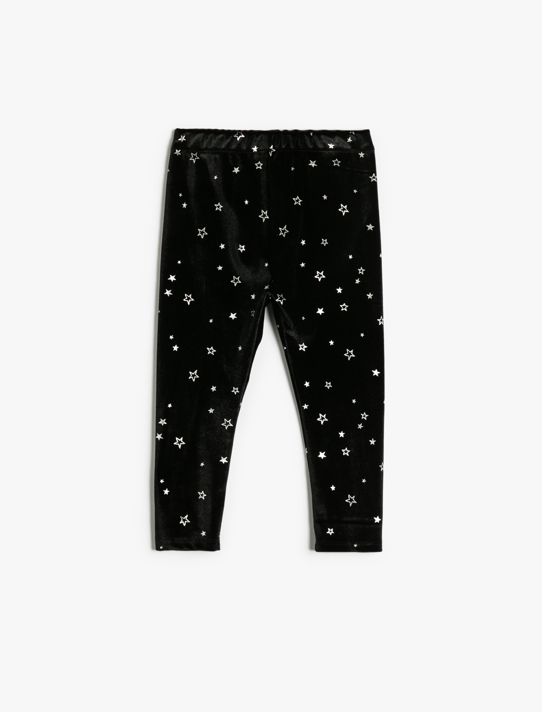  Kız Bebek Yıldızlı Tayt Parlak Baskılı Beli Lastikli