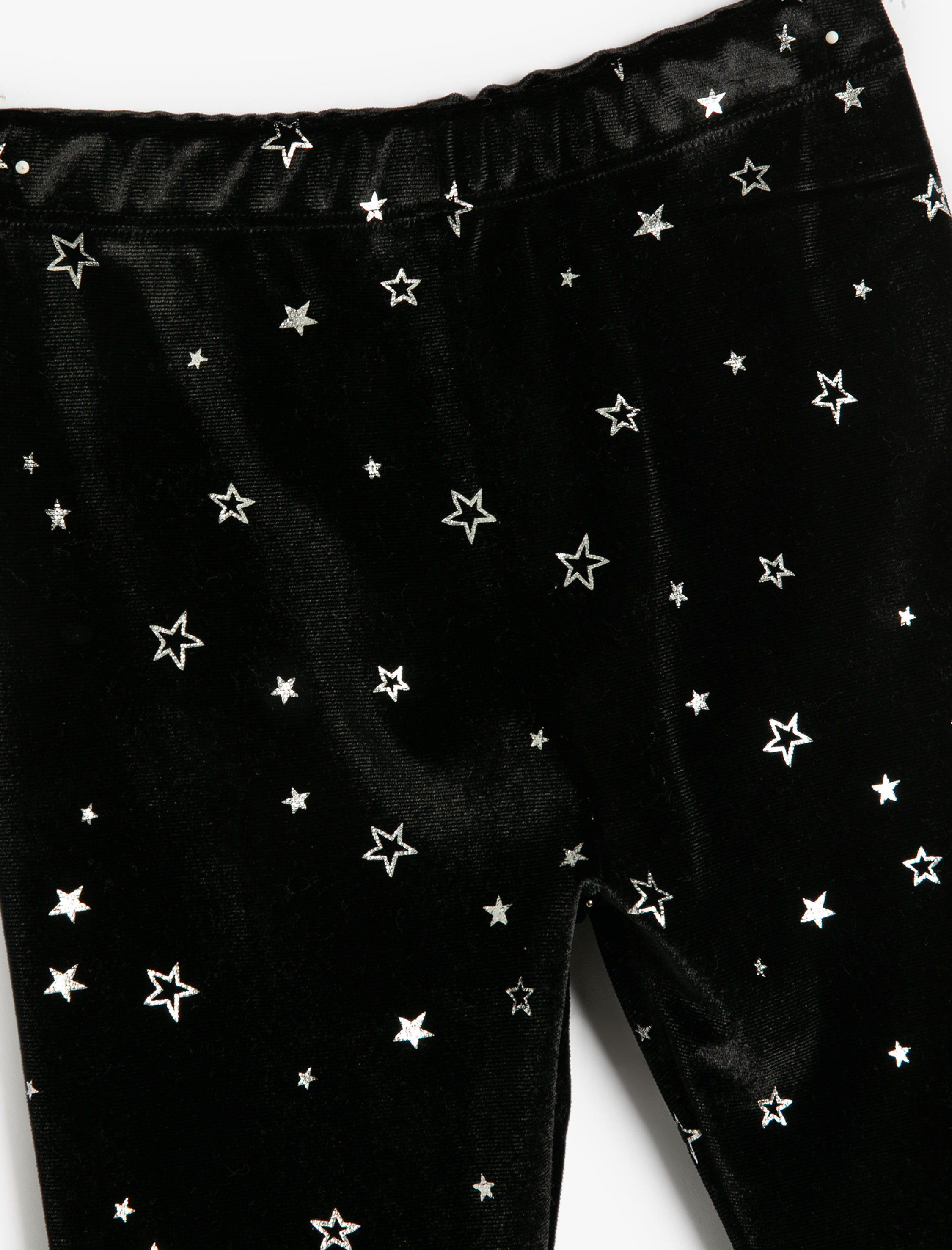  Kız Bebek Yıldızlı Tayt Parlak Baskılı Beli Lastikli