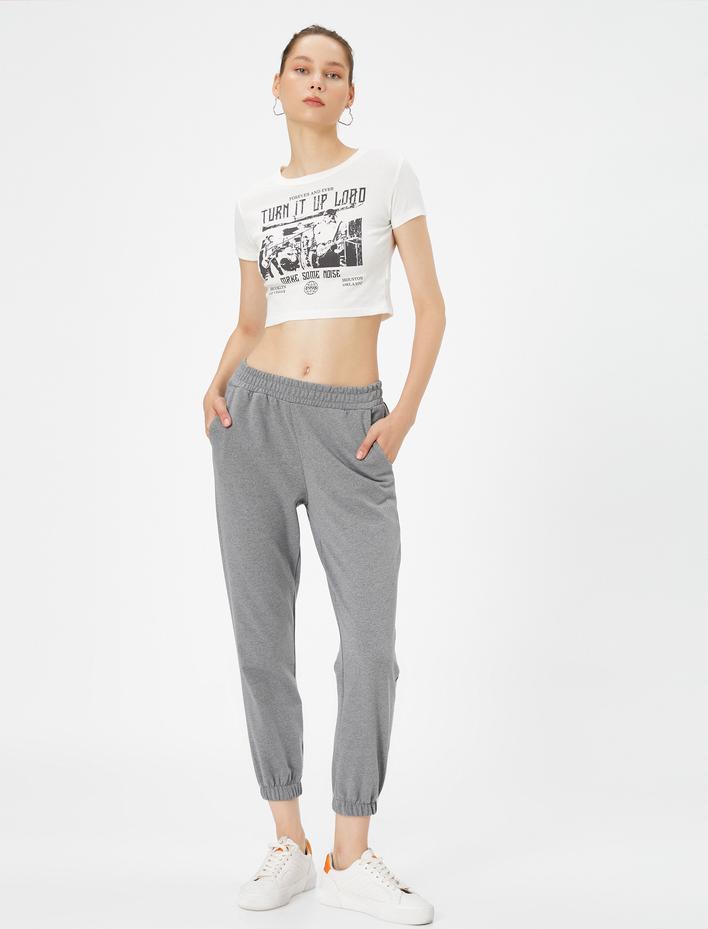  Basic Jogger Eşofman Altı  Beli Bağlamalı Cepli