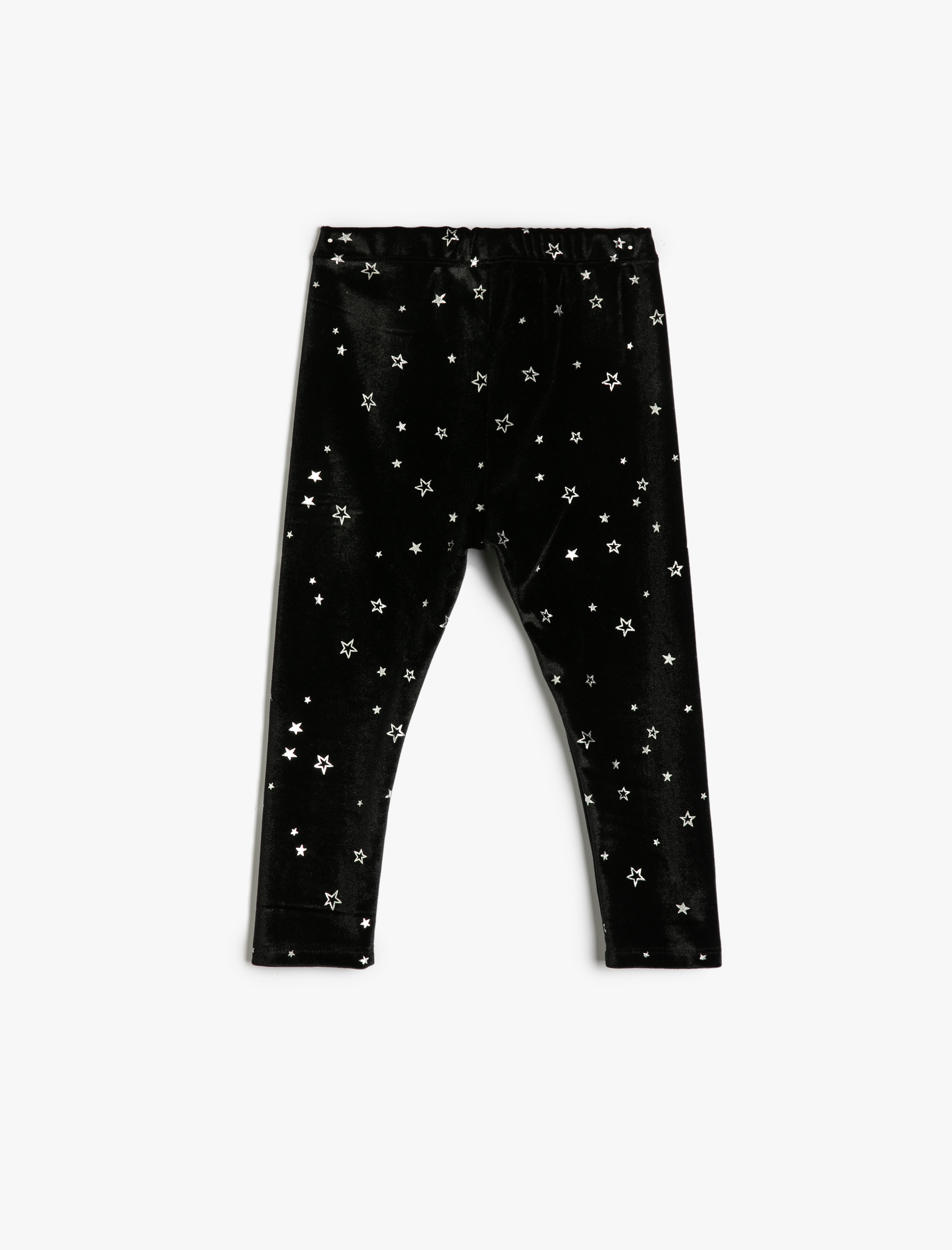  Kız Bebek Yıldızlı Tayt Parlak Baskılı Beli Lastikli