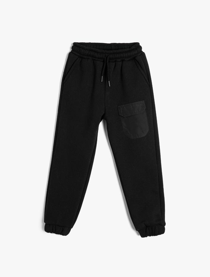 Erkek Çocuk Basic Jogger Eşofman Altı Beli Bağlamalı Cep Detaylı Şardonlu