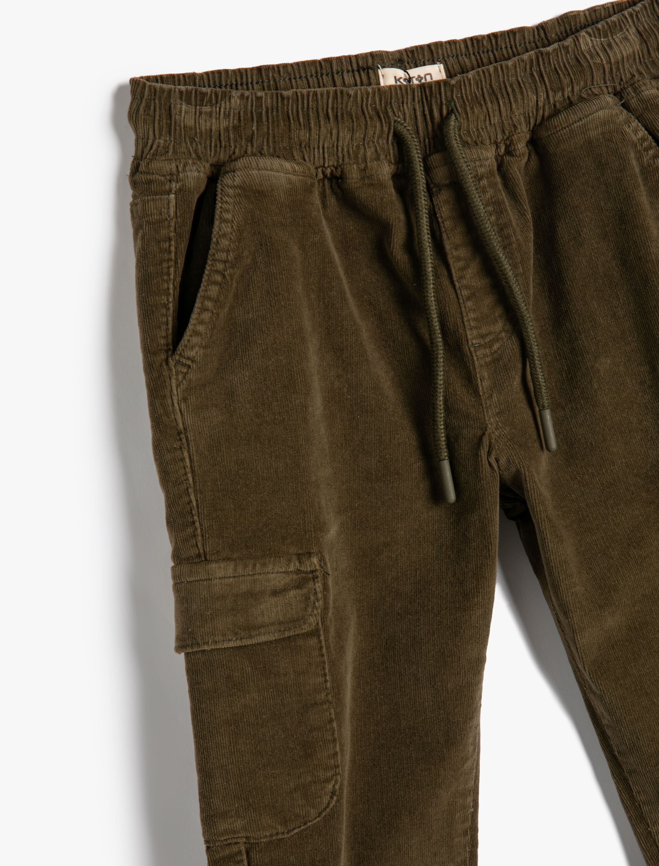  Erkek Çocuk Jogger Pantolon Kadife Cep Detaylı Beli Bağlamalı Pamuklu