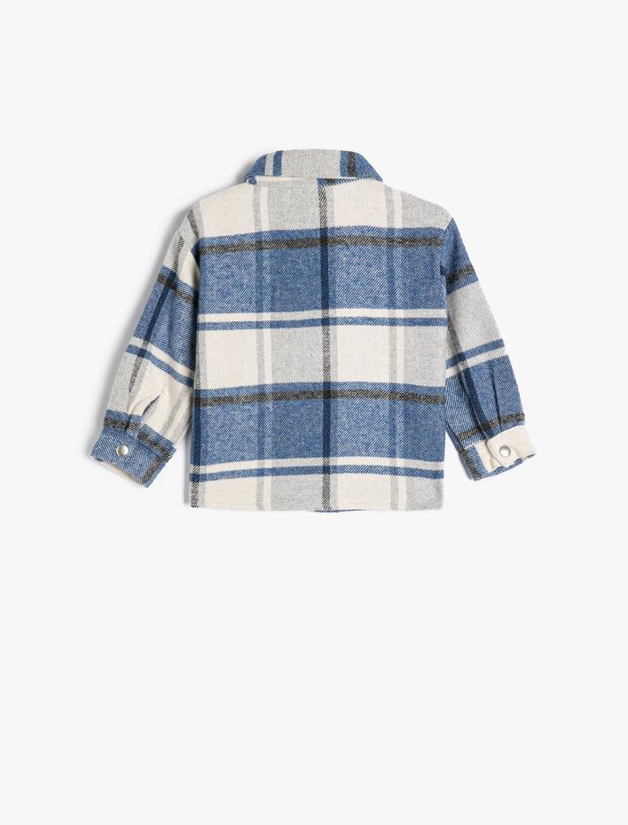 Erkek Bebek Gömlek Uzun Kollu Cep Detaylı Çıtçıt Kapamalı