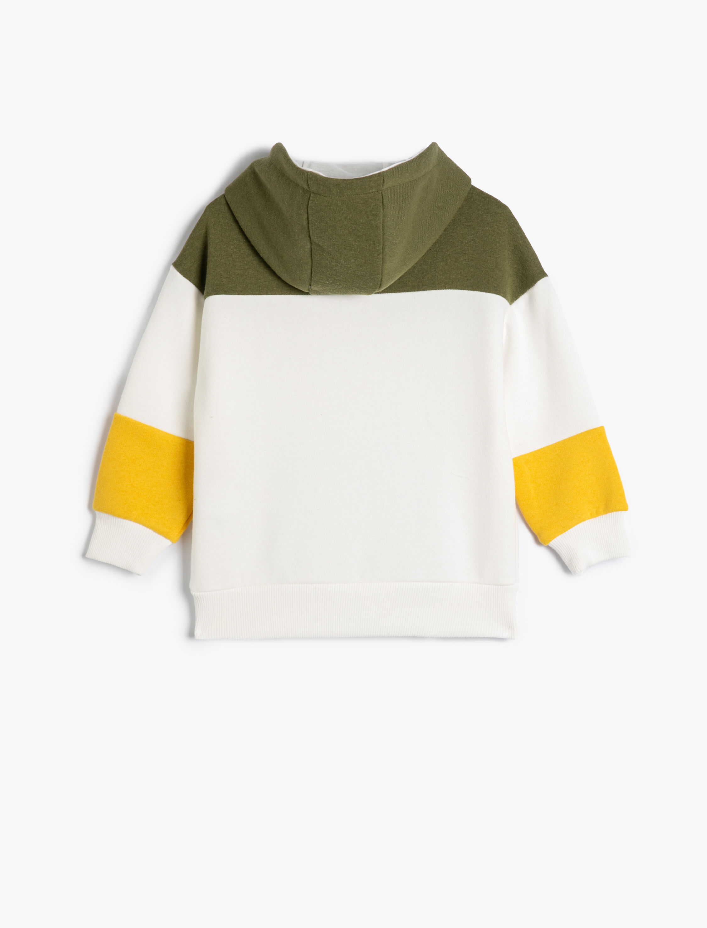  Erkek Çocuk Kapşonlu Sweatshirt Kanguru Cepli Yazı Baskılı Uzun Kollu Renk Bloklu Şardonlu