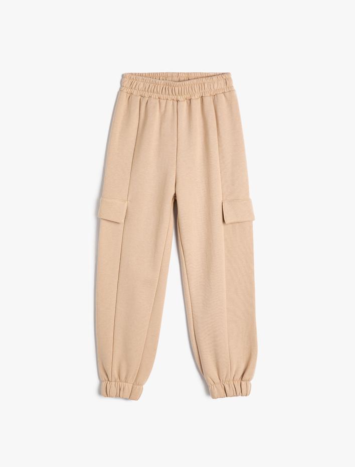 Kız Çocuk Basic Jogger Eşofman Altı Beli Bağlamalı Cepli