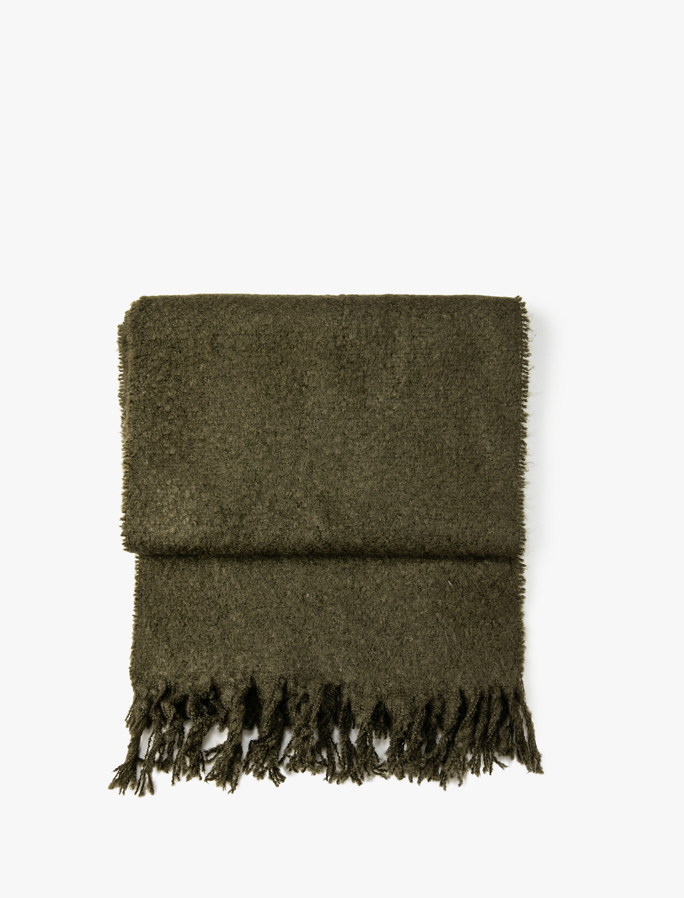  Erkek Atkı Uzun Dokulu Püskül Detaylı Akrilik Karışımlı