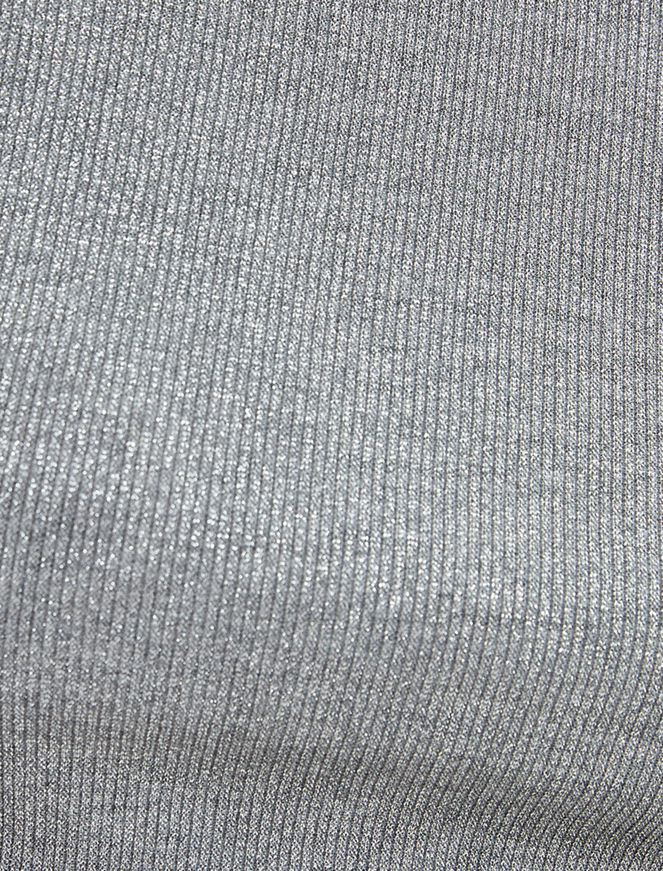   Balıkçı Yaka Tişört Metalik Simli Uzun Kollu Kaşkorse