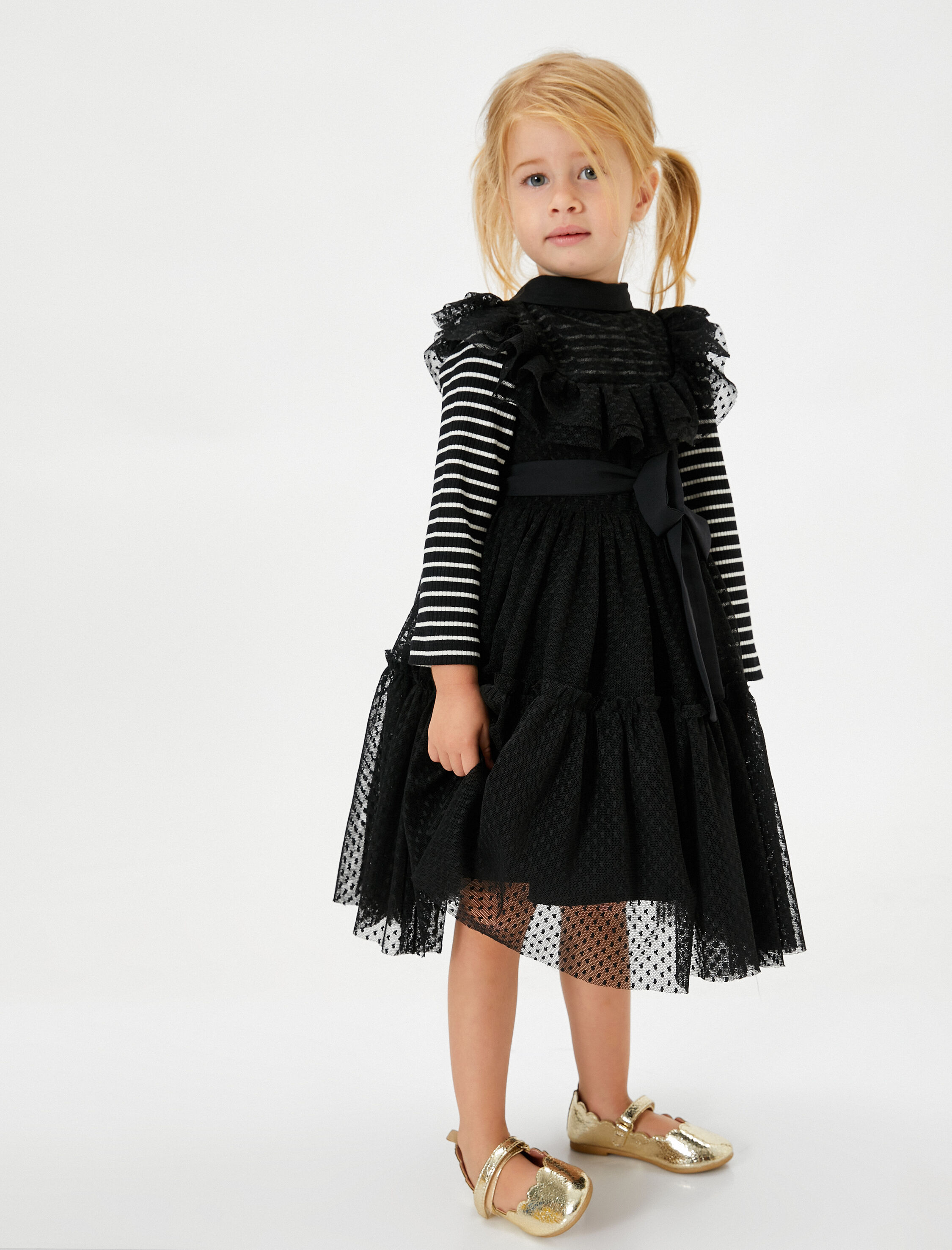  Kız Bebek Tişört Uzun Kollu Bisiklet Yaka Kaşkorse