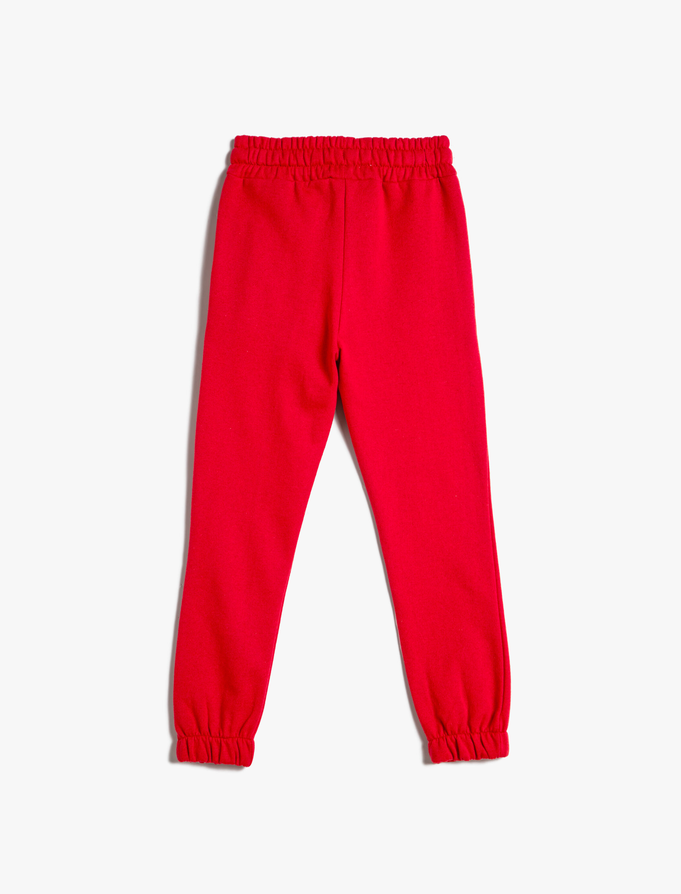  Kız Çocuk Basic Jogger Eşofman Altı Şardonlu Beli Bağlamalı Cepli