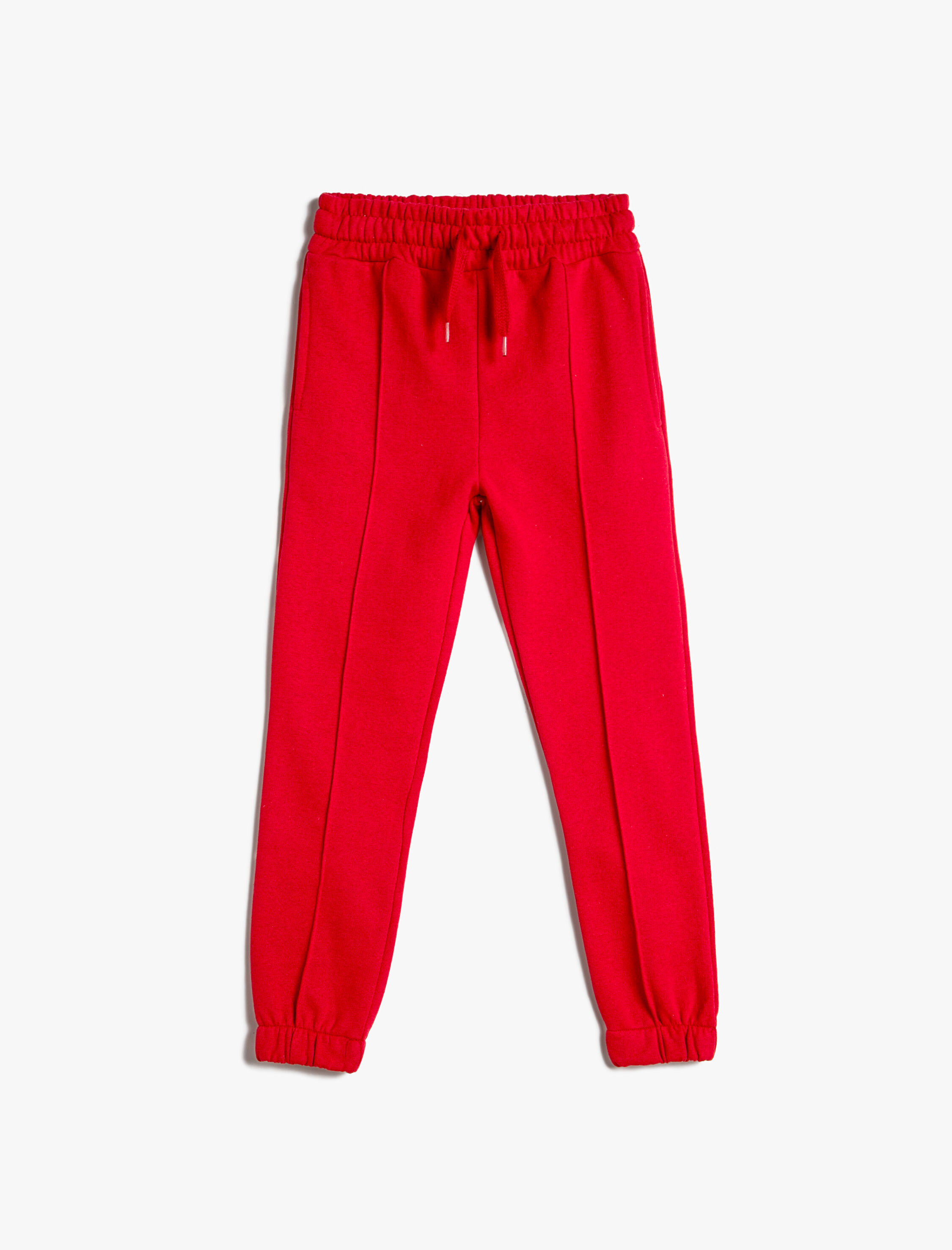  Kız Çocuk Basic Jogger Eşofman Altı Şardonlu Beli Bağlamalı Cepli