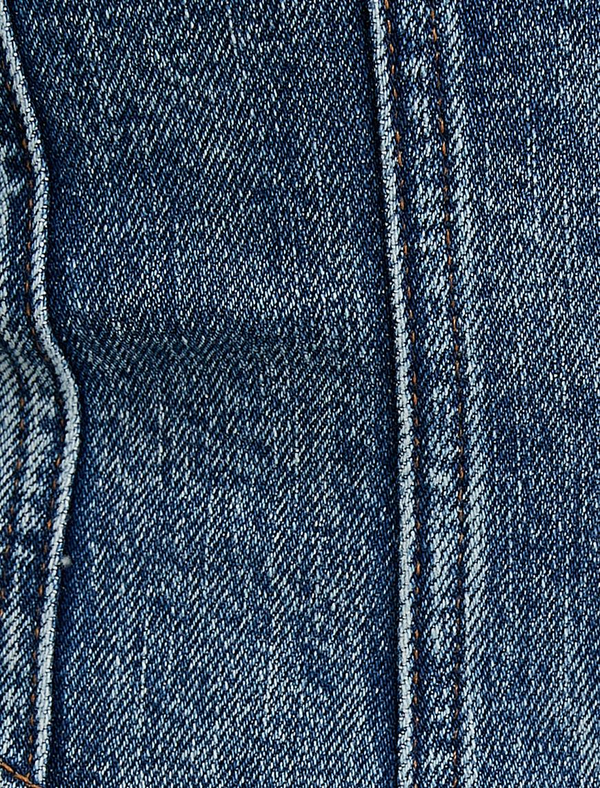   Crop Kot Ceket Fermuarlı Asimetrik Kesim Korse Görünümlü Pamuklu