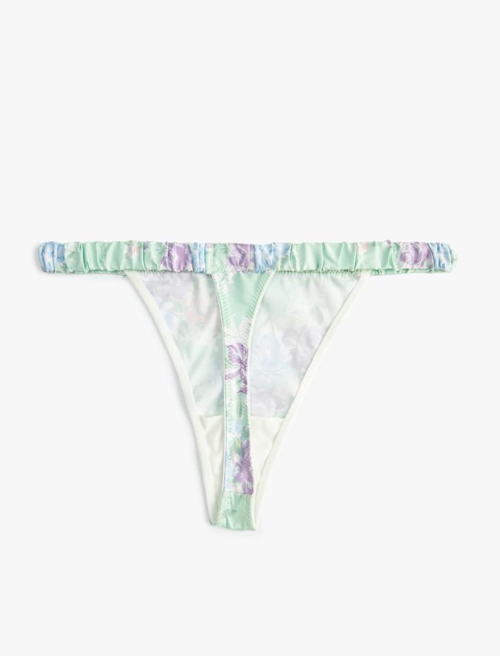  Saten String Külot Çiçekli