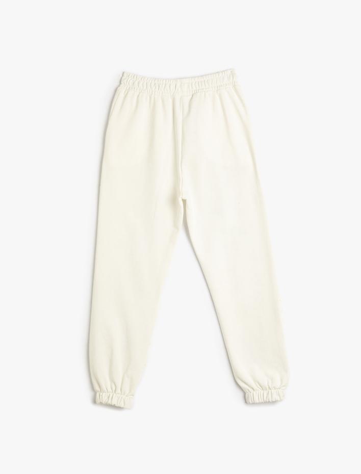 Kız Çocuk Jogger Eşofman Altı Grafiti Temalı Yazı Detaylı Beli Lastikli Cepli