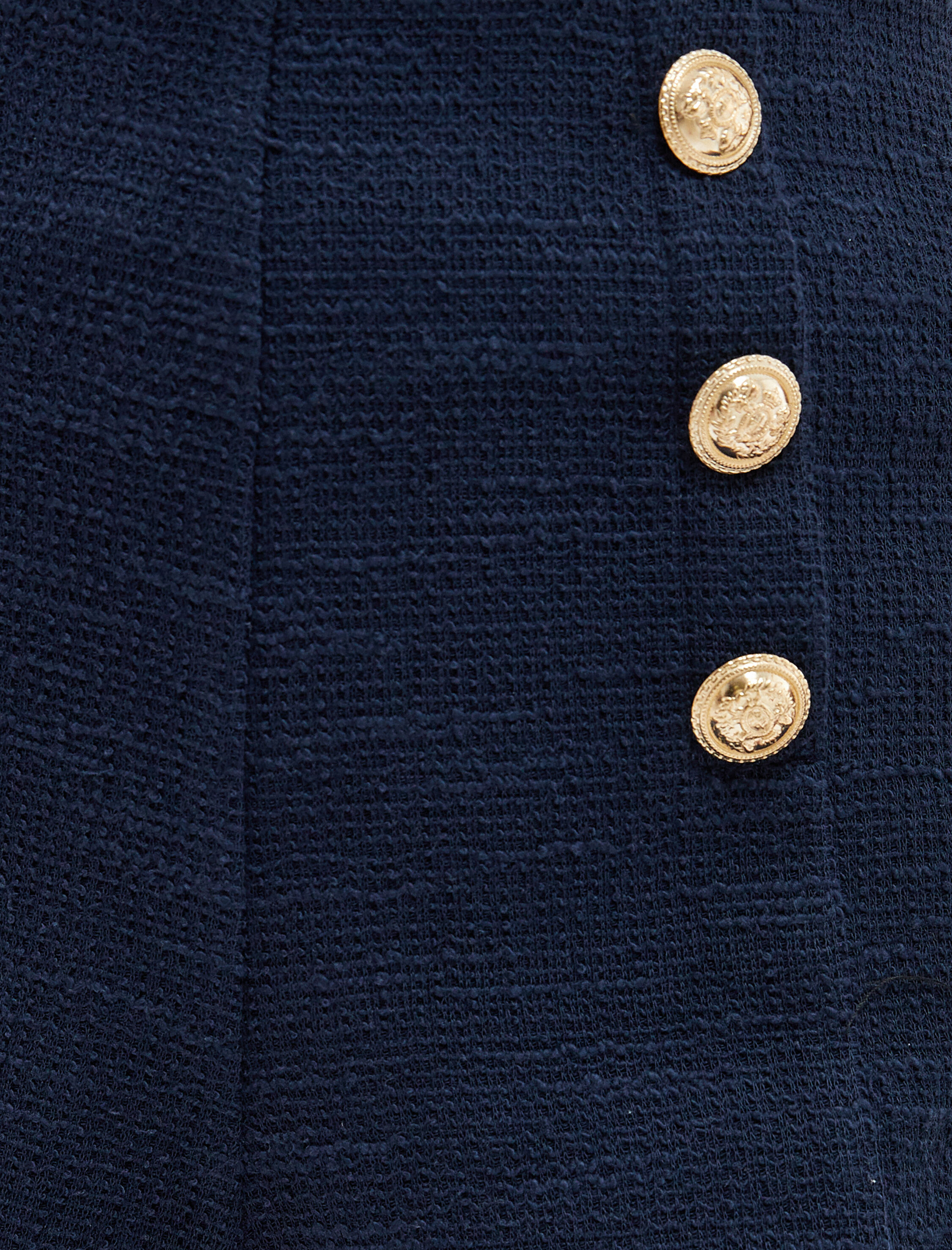 Tüvit Şort Etek Gold Düğmeli Normal Bel