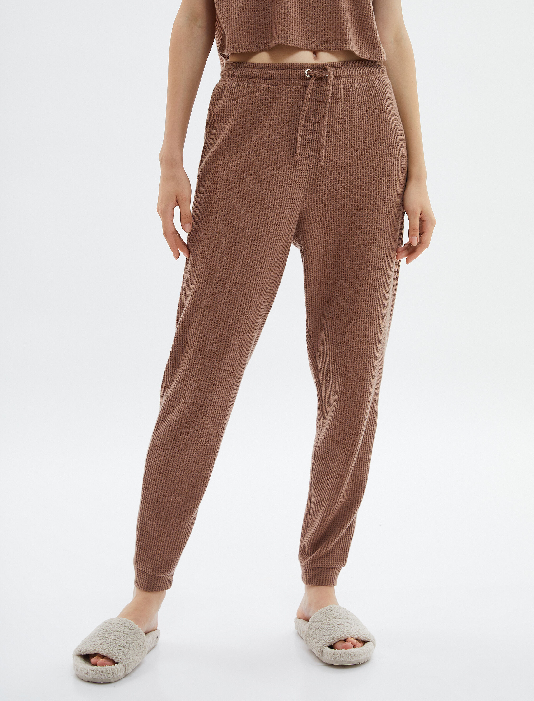   Jogger Eşofman Altı Beli Lastikli Dokulu