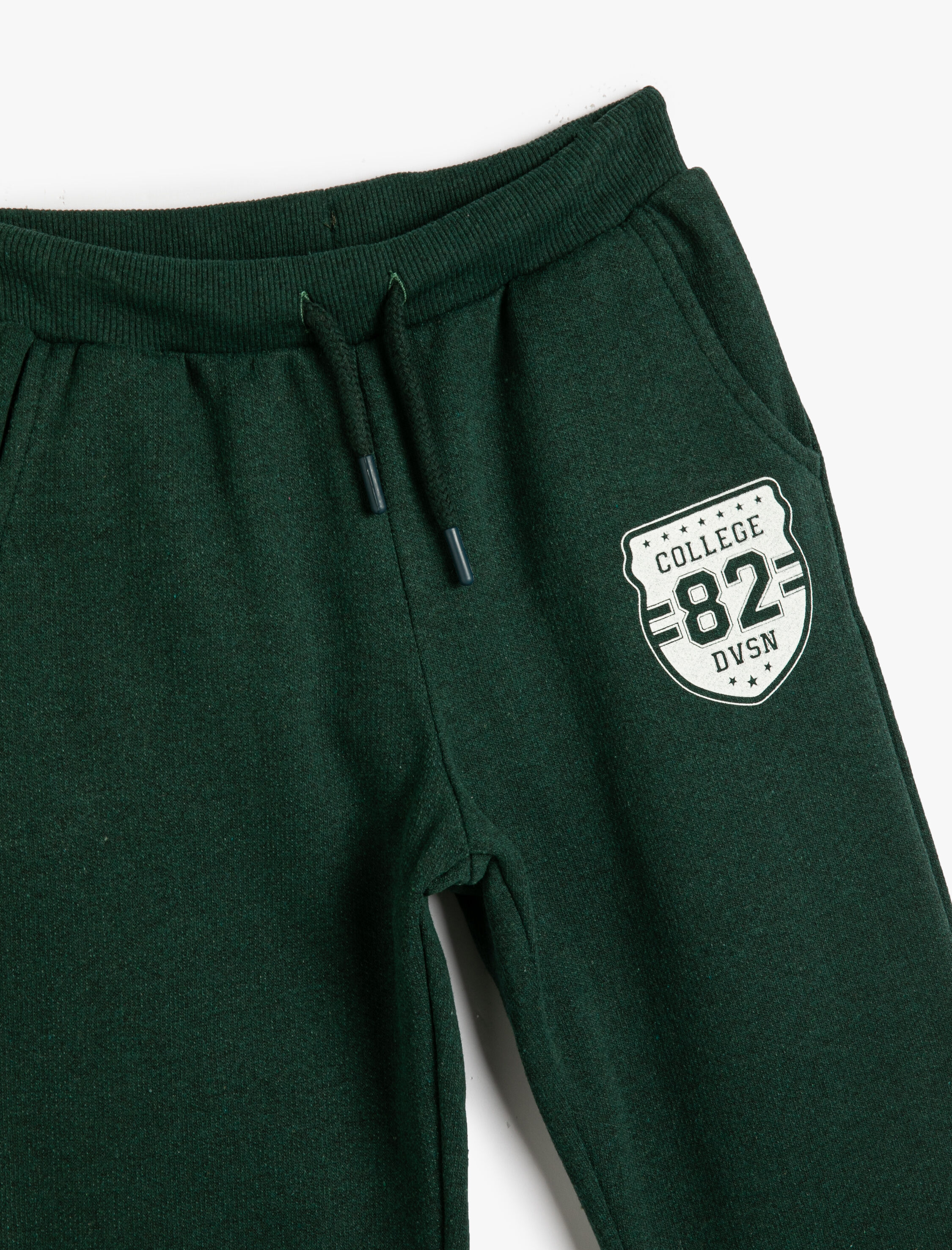  Erkek Çocuk Basic Jogger Eşofman Altı Kolej Baskılı Beli Bağlamalı Cepli Şardonlu