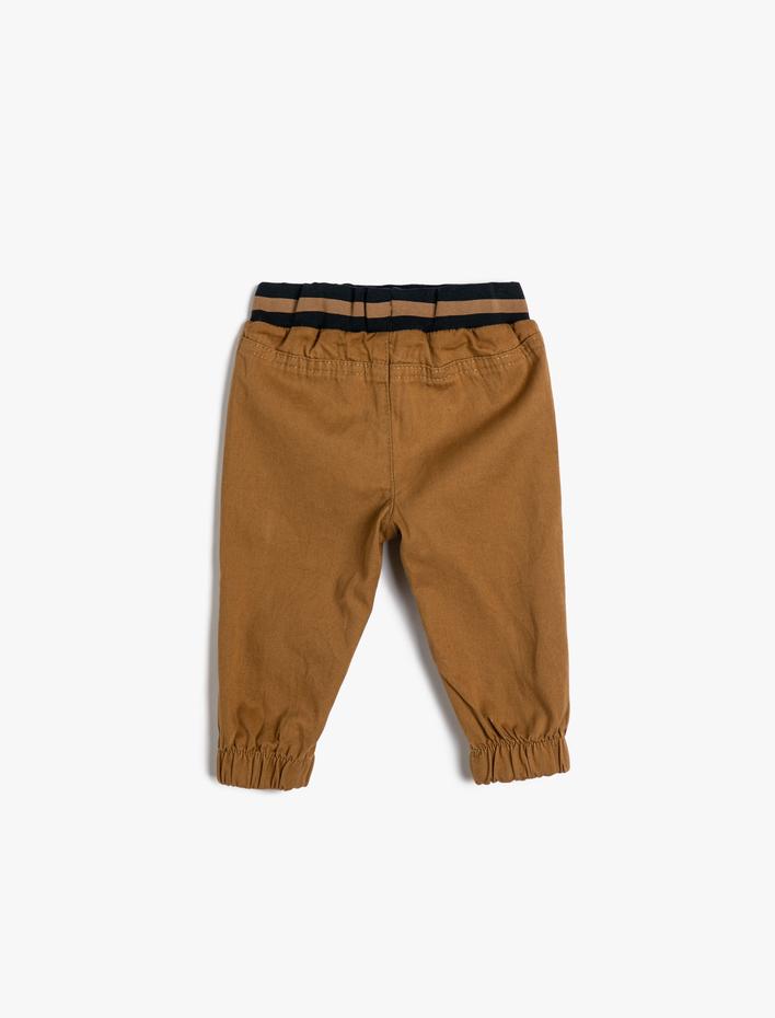 Erkek Bebek Jogger Pantolon Cep Detaylı Beli Lastikli Pamuklu