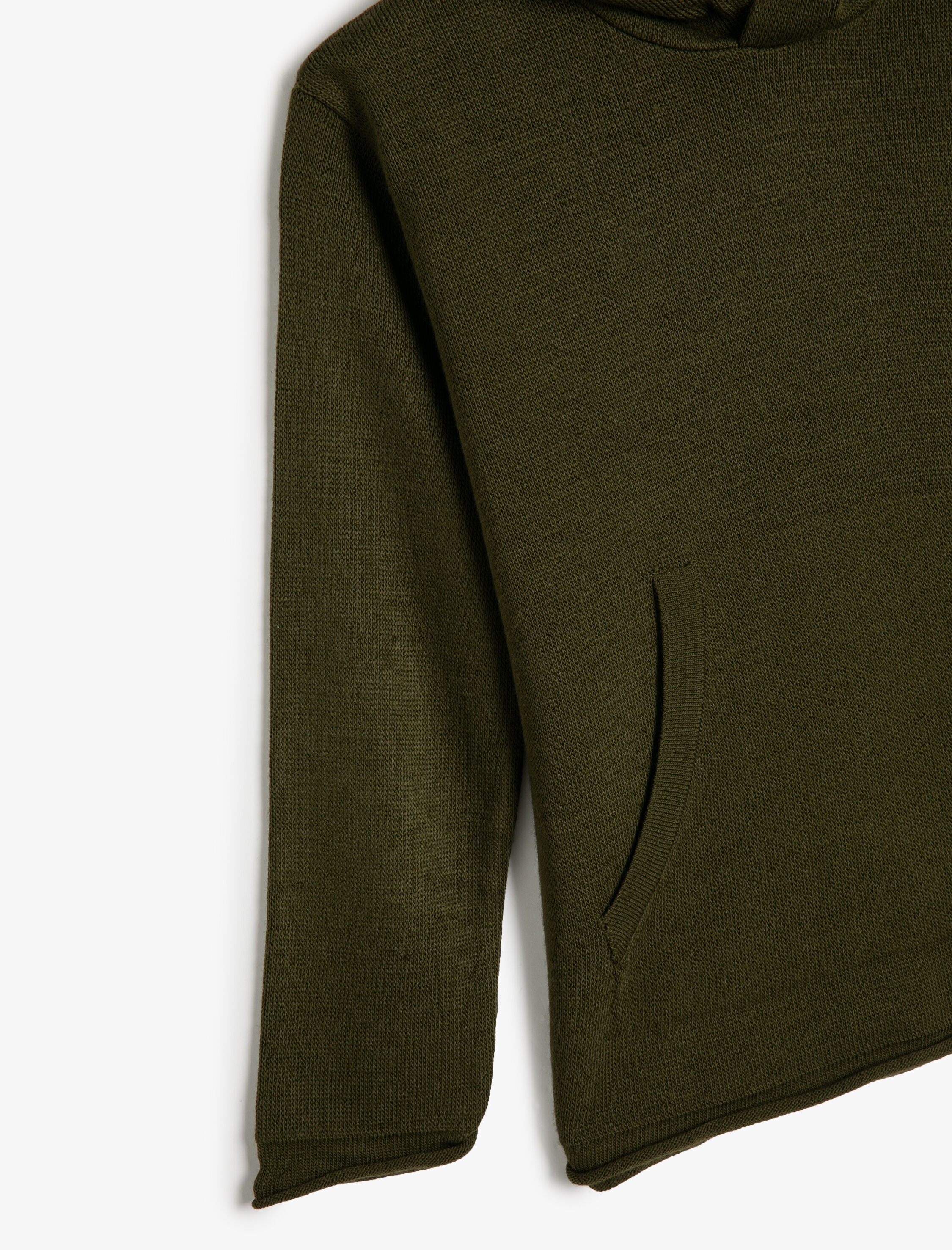  Erkek Çocuk Kapşonlu Kazak Uzun Kollu Kanguru Cepli