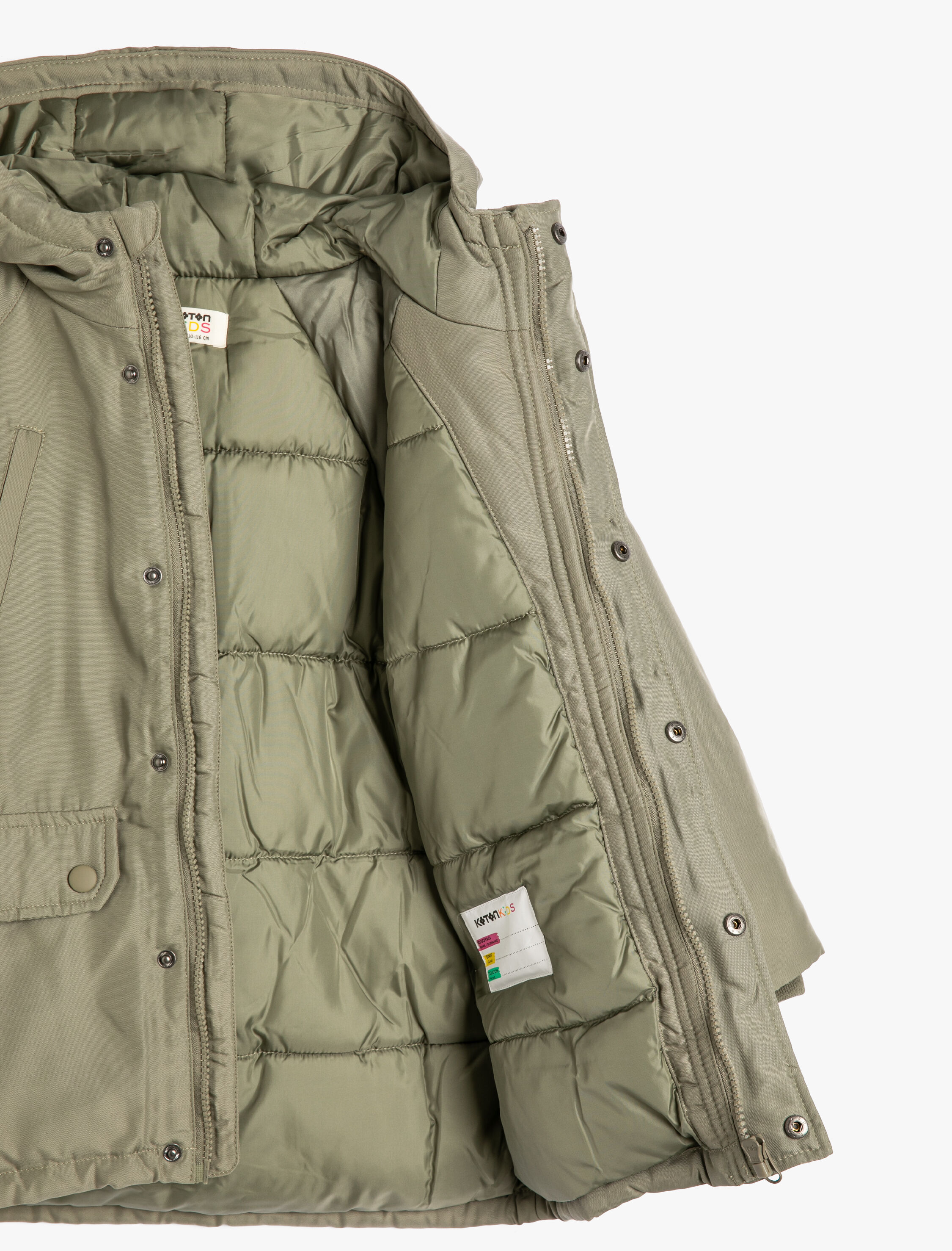 Erkek Çocuk Kapşonlu Şişme Mont Rüzgar Kapaklı Cep Detaylı