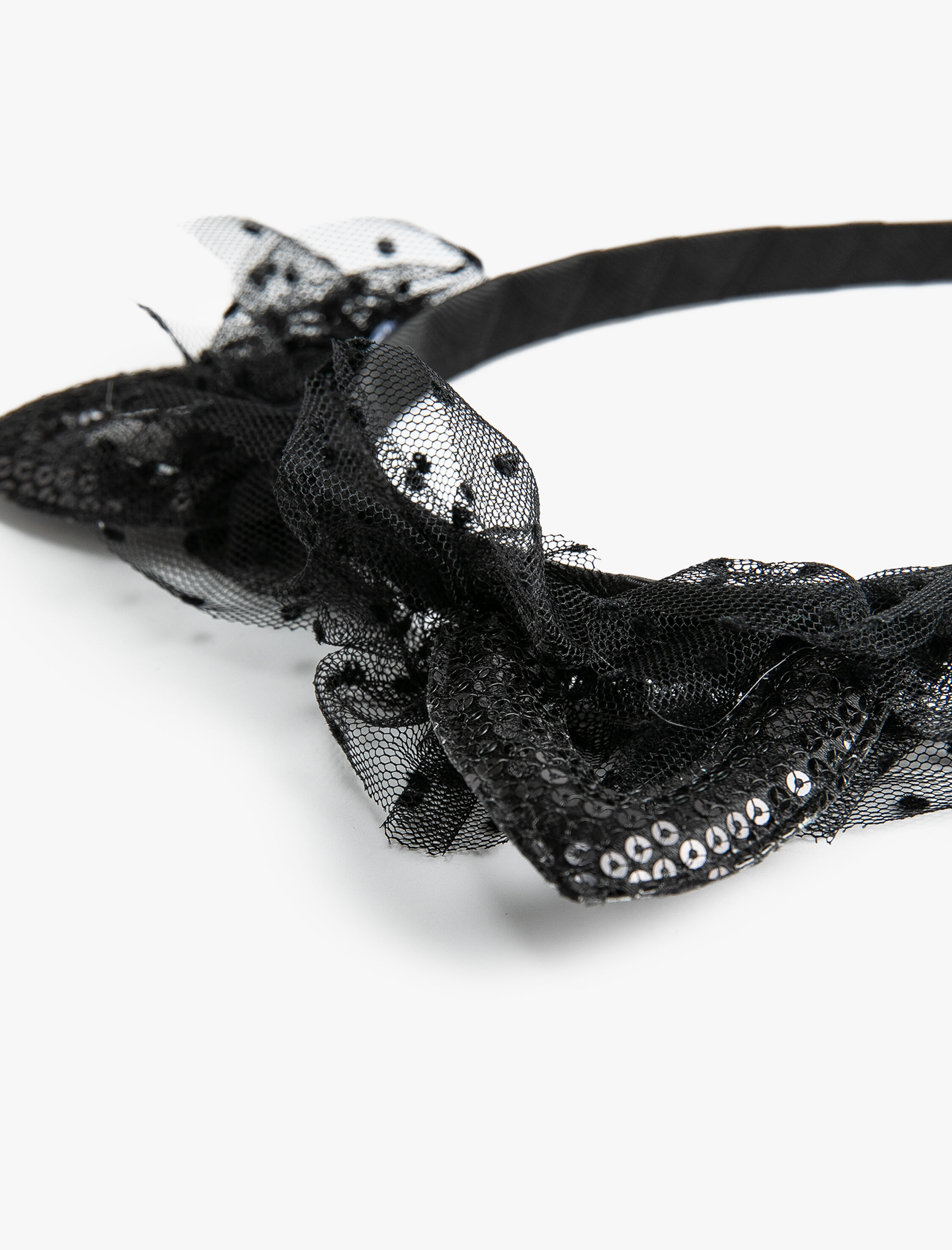  Kız Çocuk Kedi Kulaklı Taç Pullu Payetli Tül Detaylı