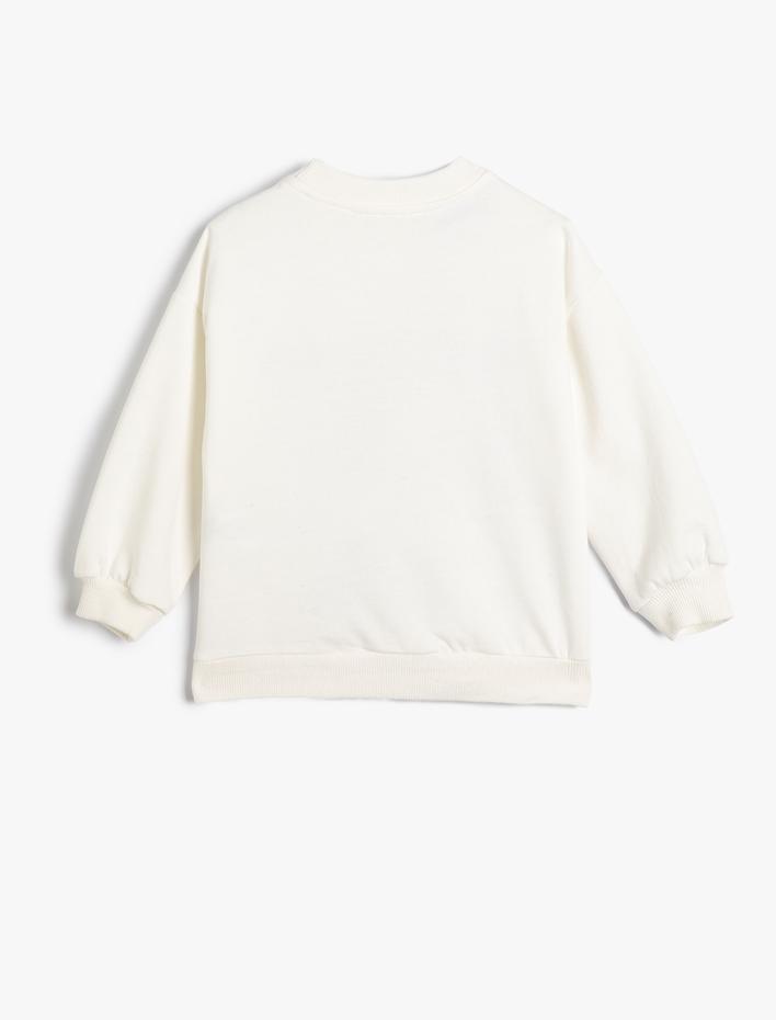 Kız Çocuk Bugs Bunny Sweatshirt Lisanslı Uzun Kollu Bisiklet Yaka Şardonlu