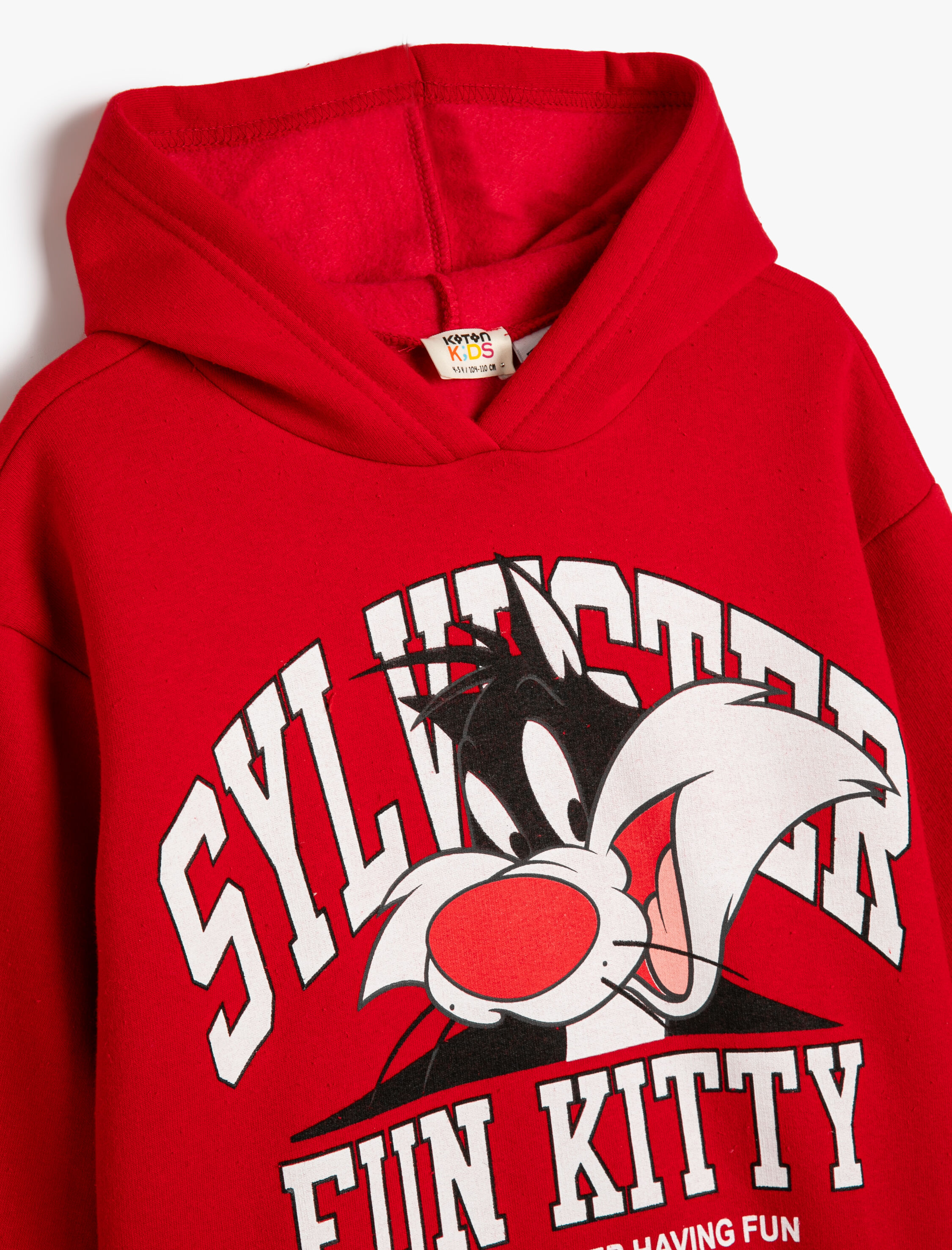 Kız Çocuk Sylvester Kapşonlu Sweatshirt Lisanslı Uzun Kollu Şardonlu