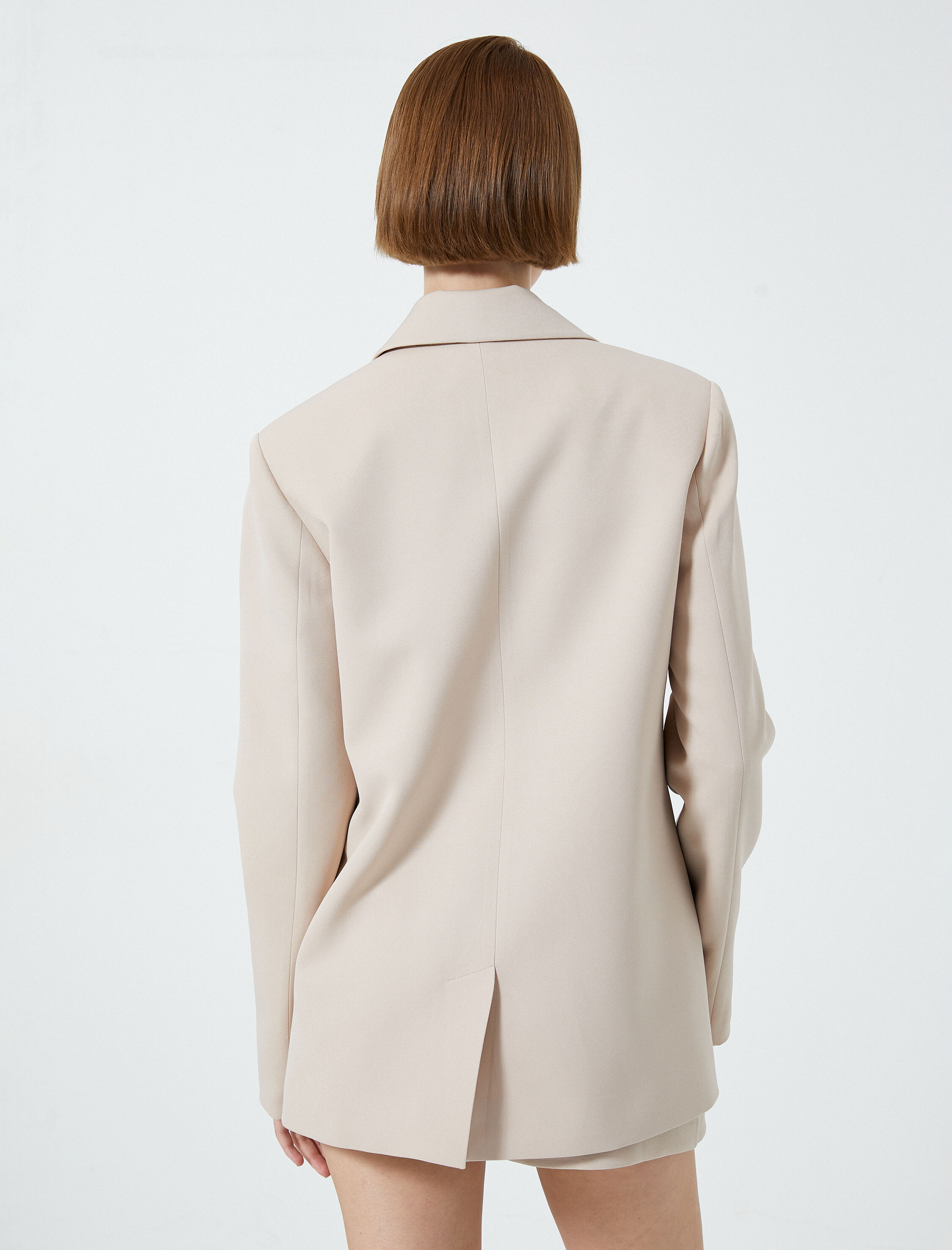   Blazer Ceket Düğmeli Kapaklı Cep Detaylı