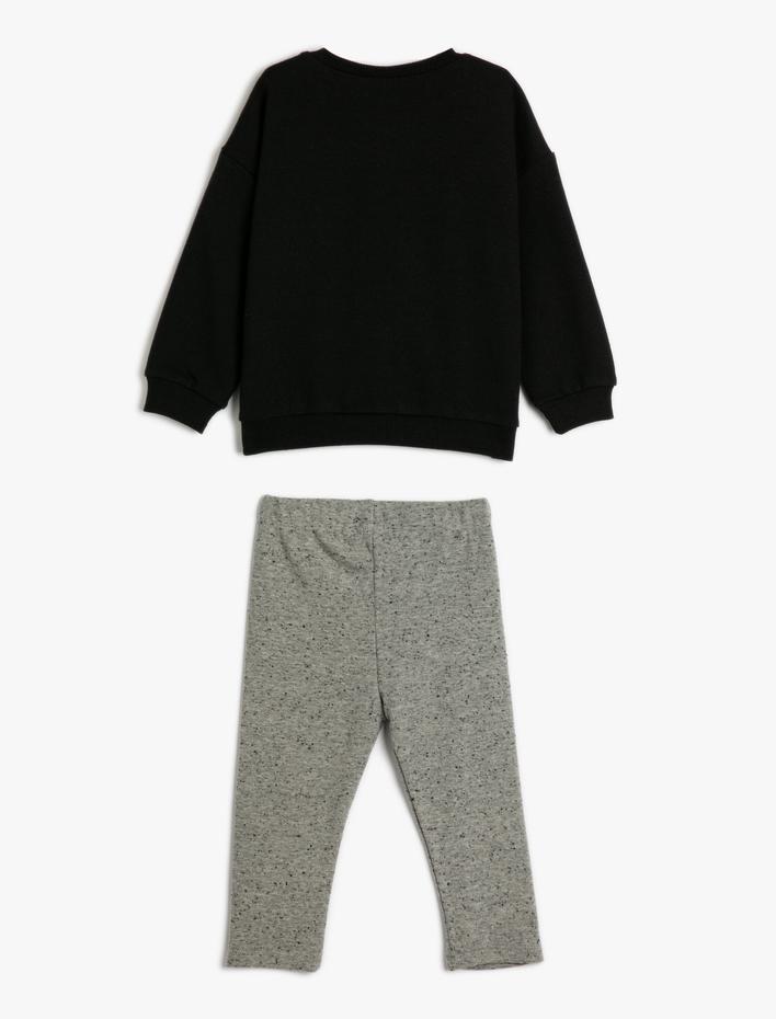 Erkek Bebek 2'li Basic Eşofman Seti Uzun Kollu Üst ve Beli Lastikli Eşofman Altı