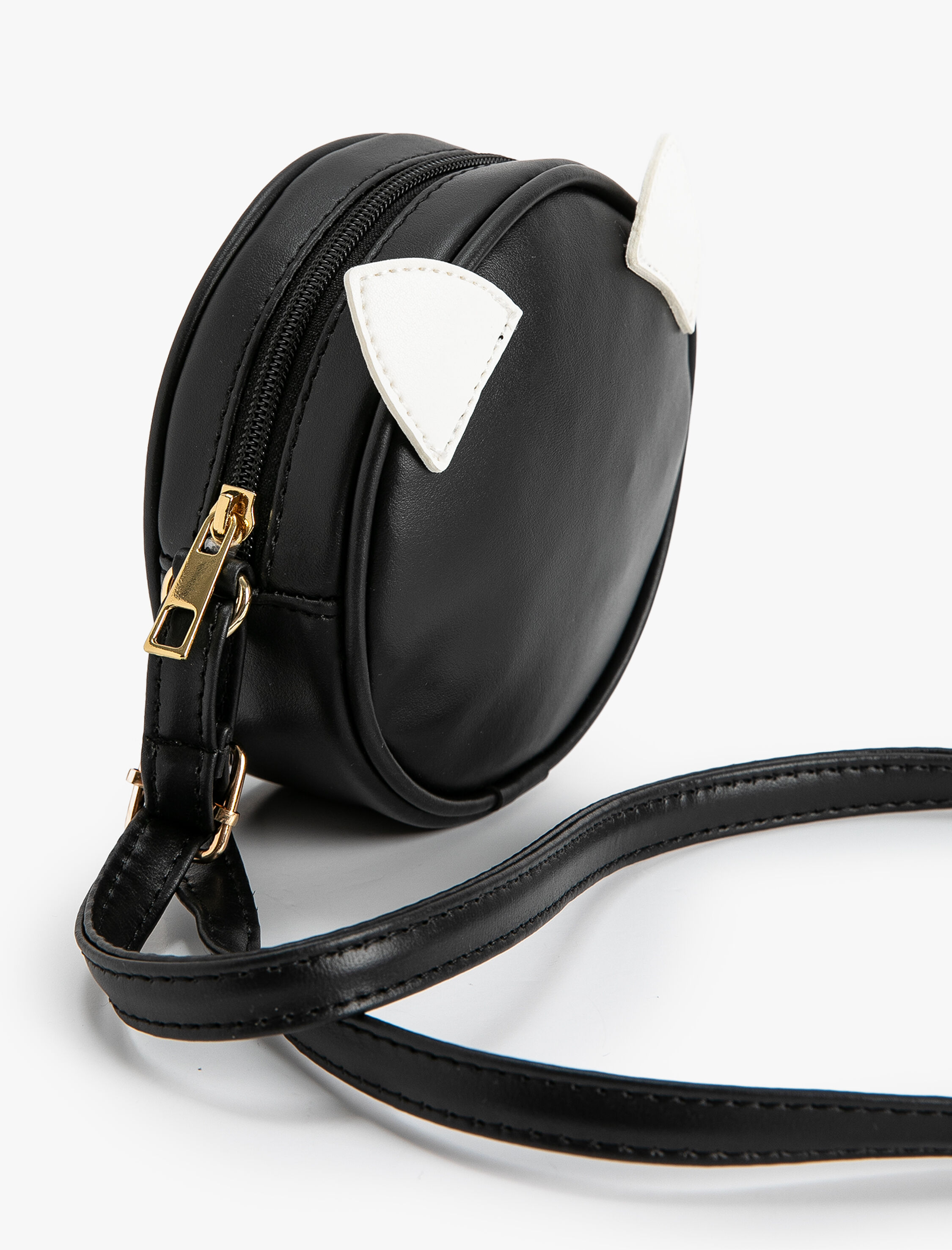 Kız Çocuk Mini Çapraz Askılı Çanta Kedi Kulaklı Fermuarlı