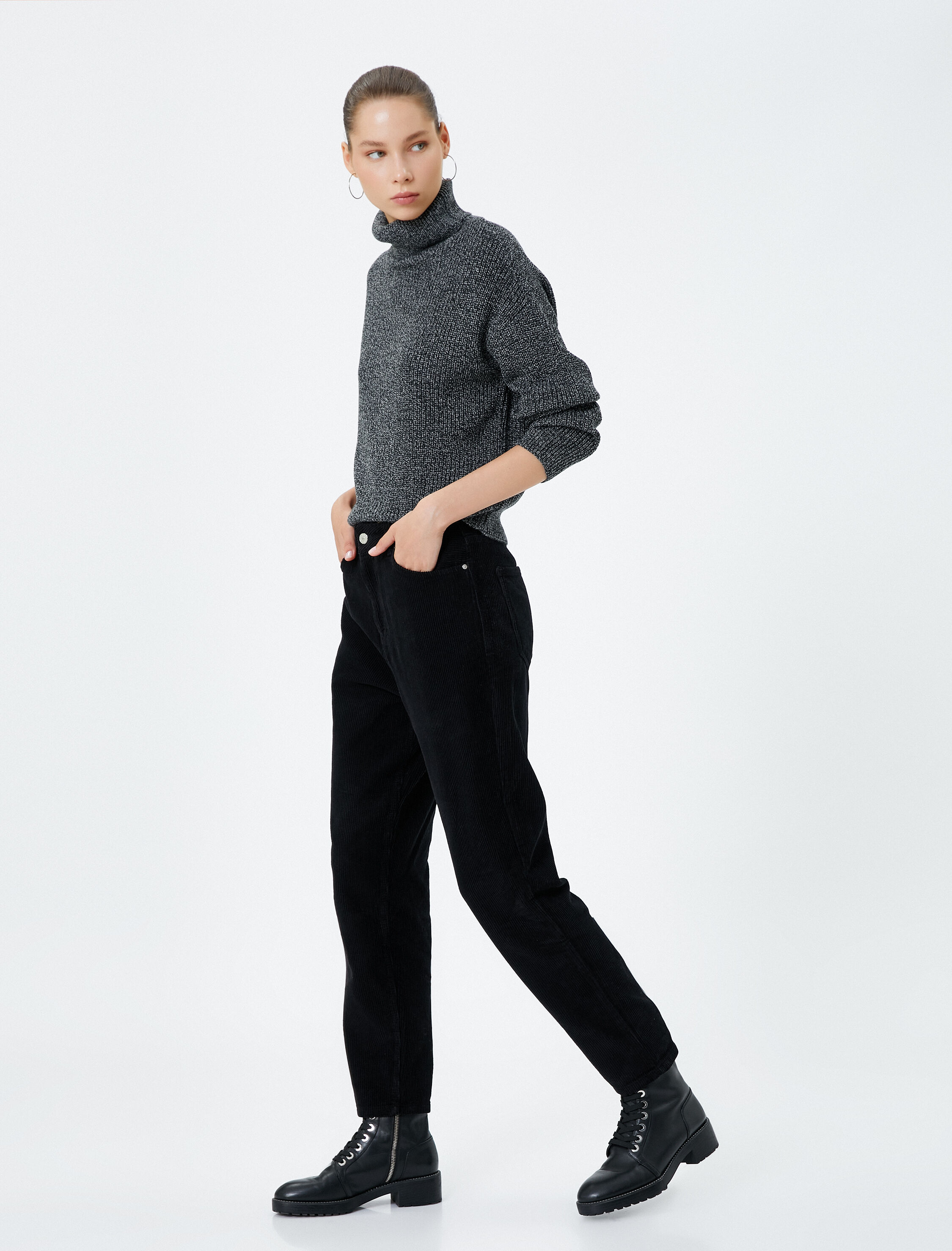   Yüksek Bel Kadife Pantolon