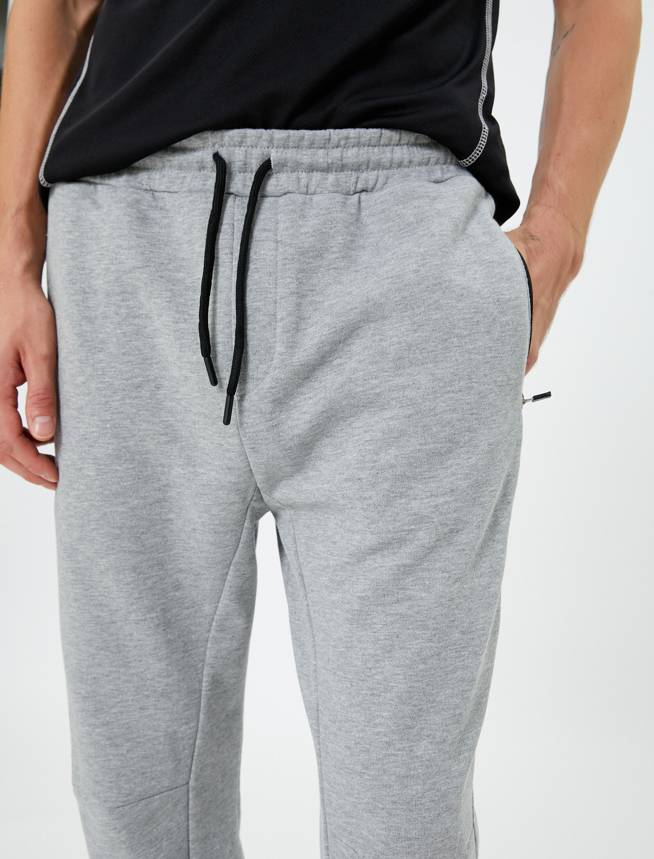   Jogger Eşofman Altı Fermuar Cepli Beli Bağcıklı Dikiş Detaylı