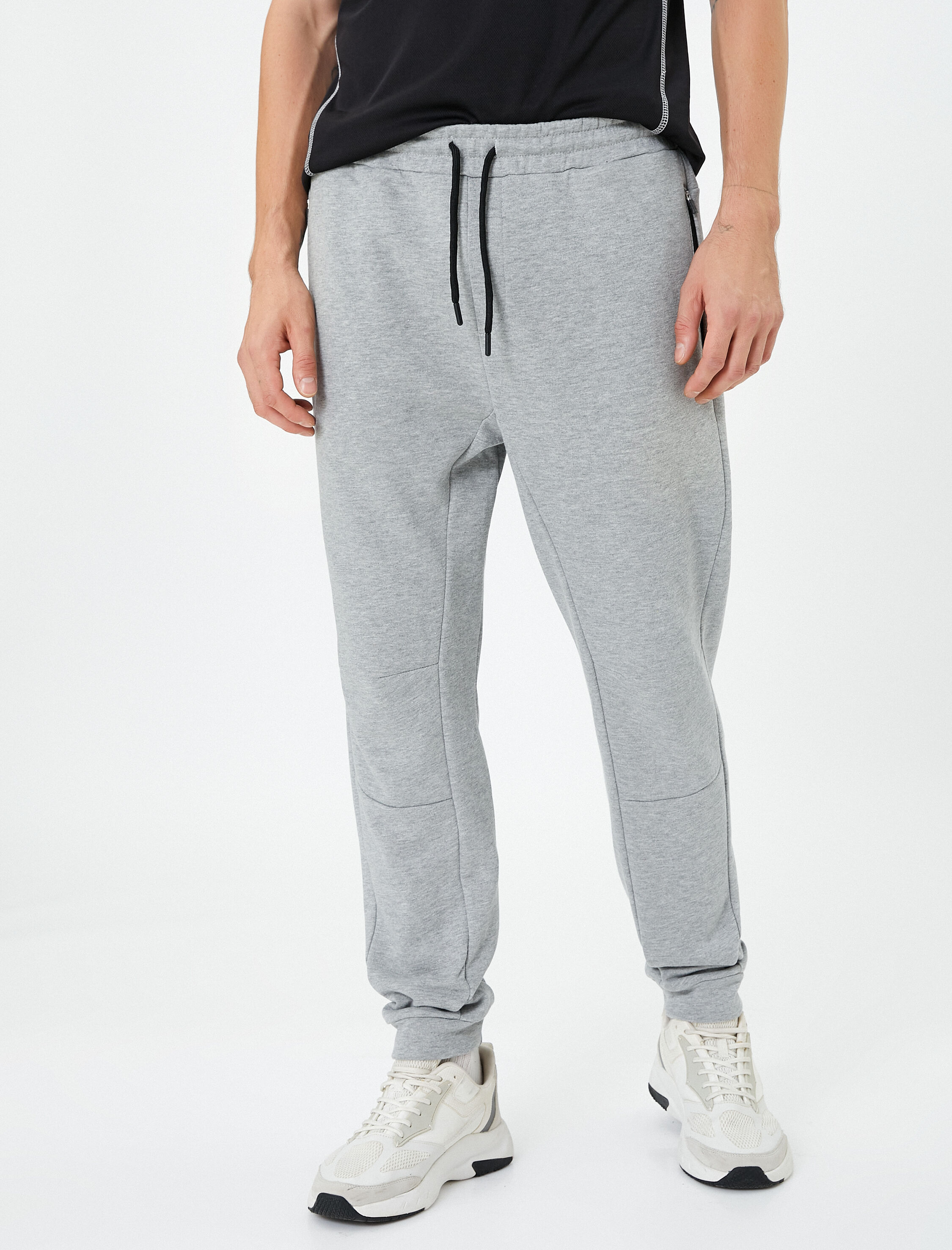   Jogger Eşofman Altı Fermuar Cepli Beli Bağcıklı Dikiş Detaylı