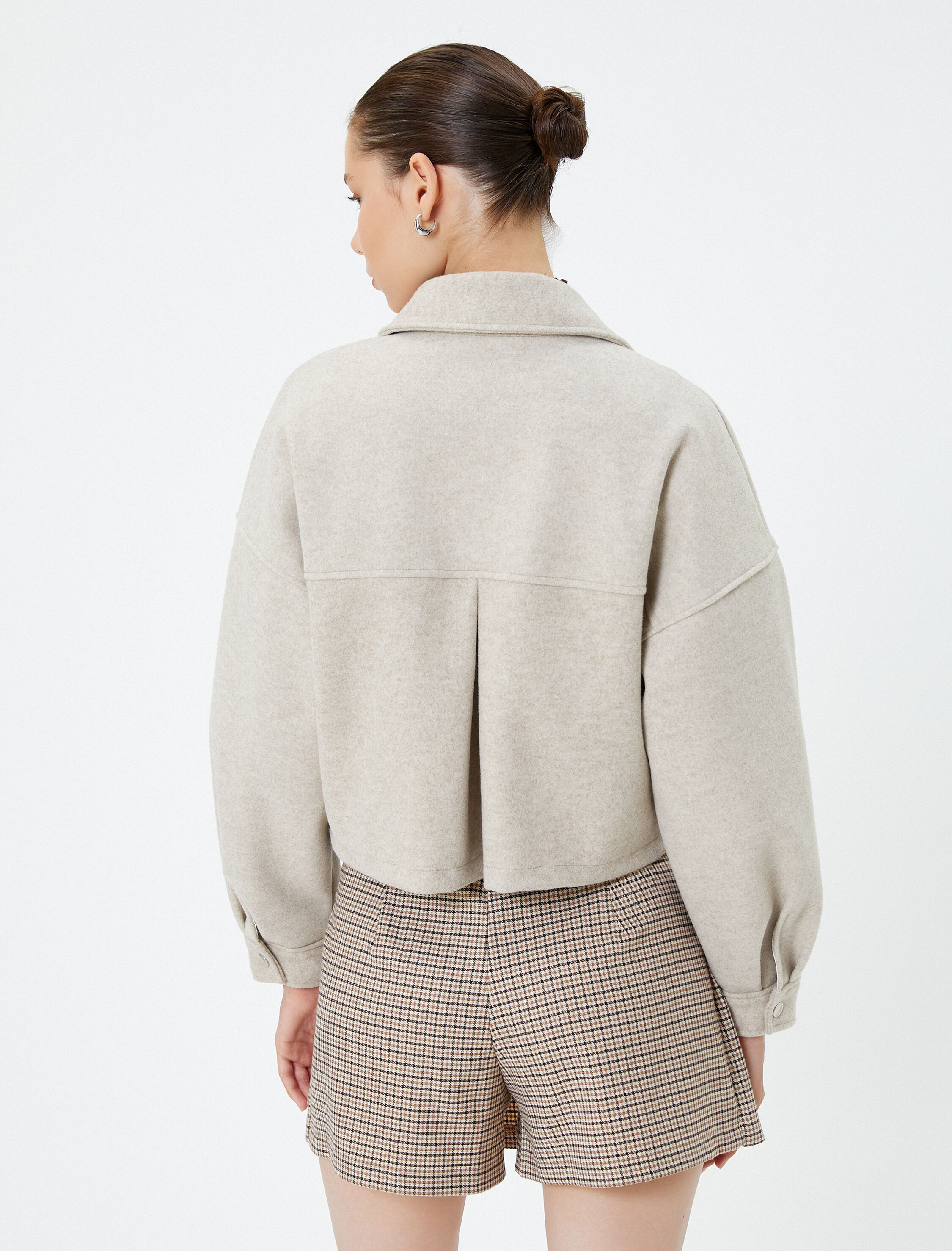   Gömlek Ceket Kapaklı Çift Cep Yumuşak Dokulu Rahat Kalıp