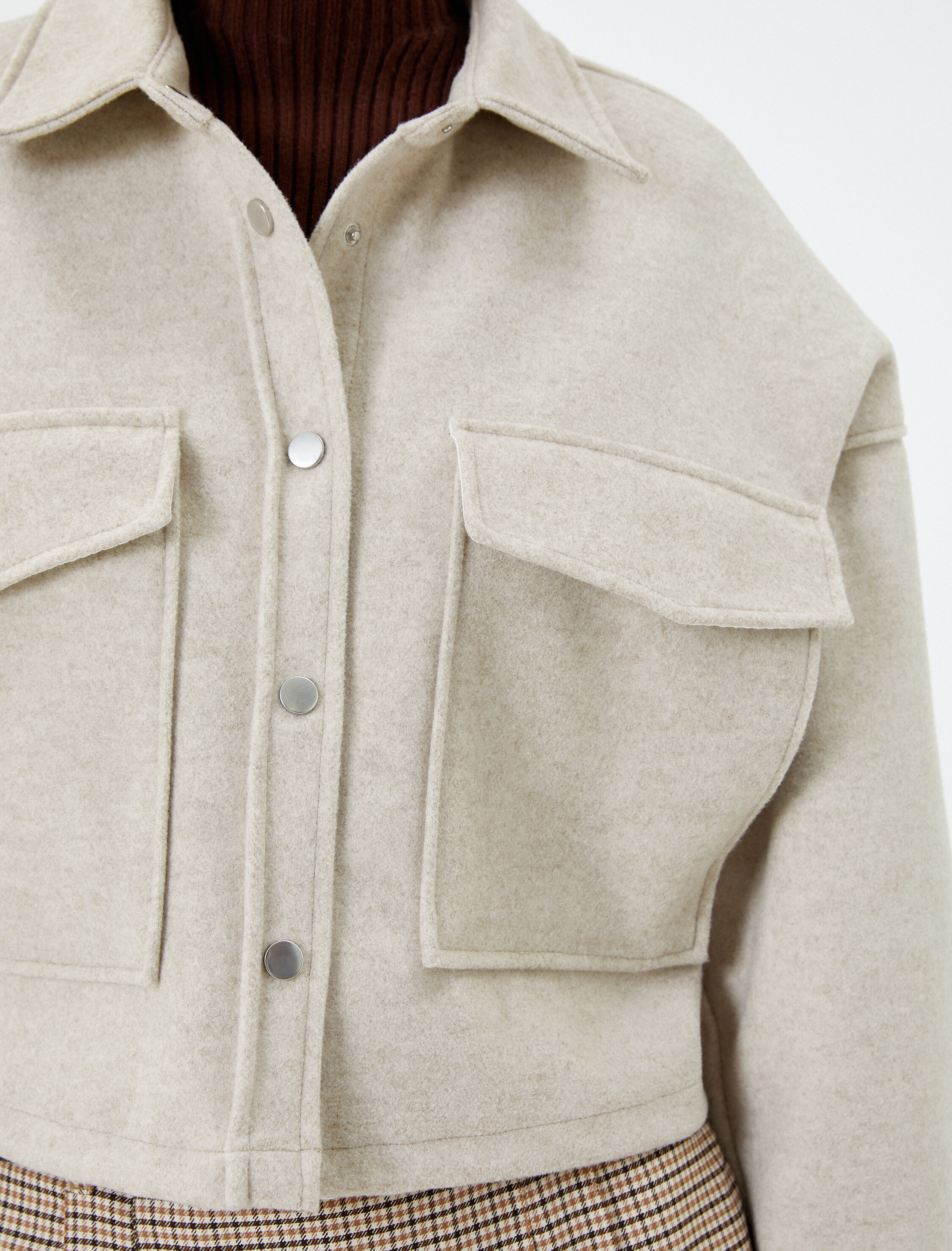   Gömlek Ceket Kapaklı Çift Cep Yumuşak Dokulu Rahat Kalıp