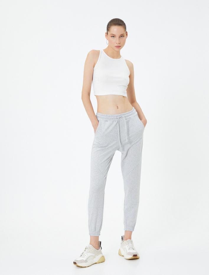  Basic Jogger Eşofman Altı  Beli Bağlamalı Cepli
