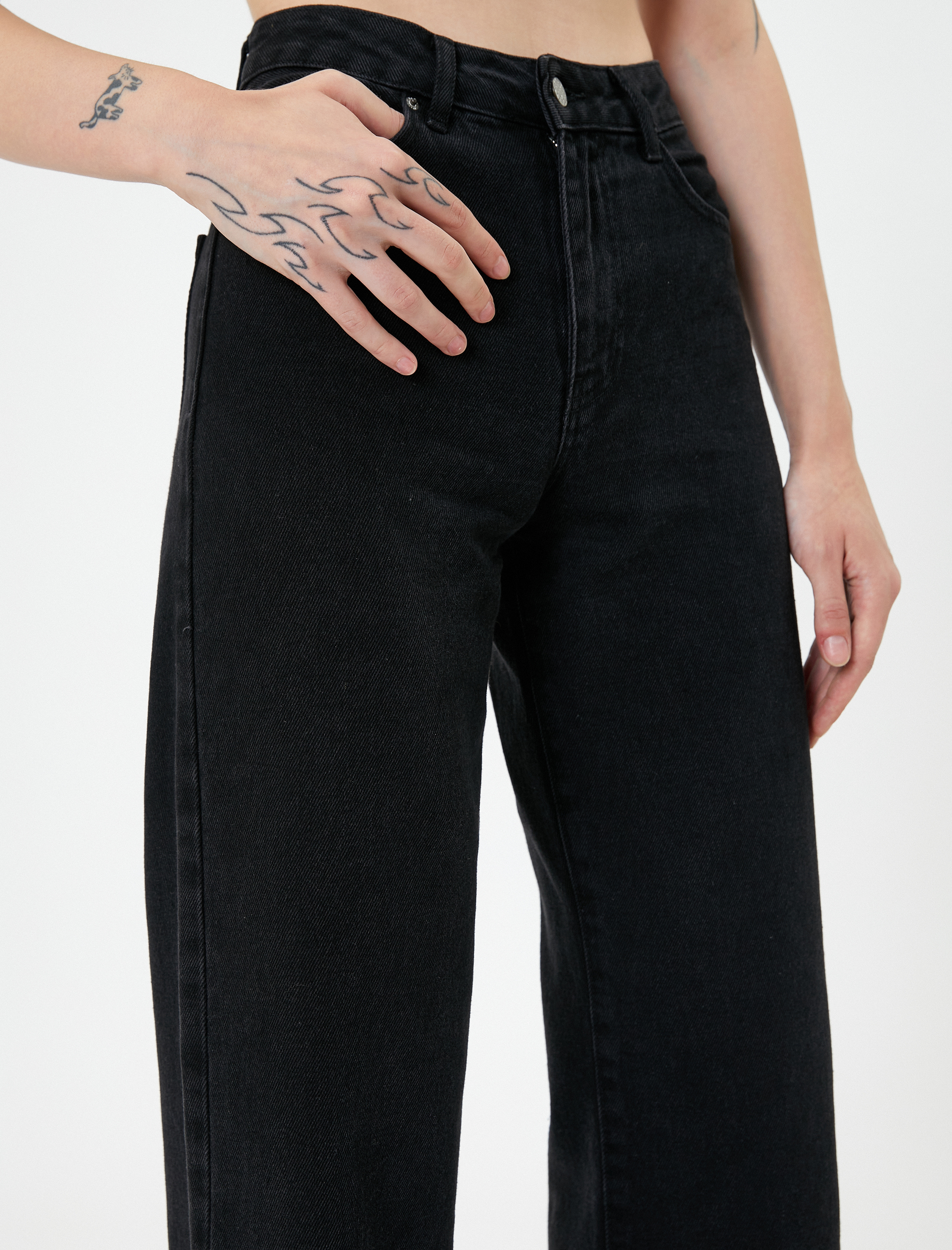   Geniş Paça Kot Pantolon Yüksek Bel - Bianca Jean