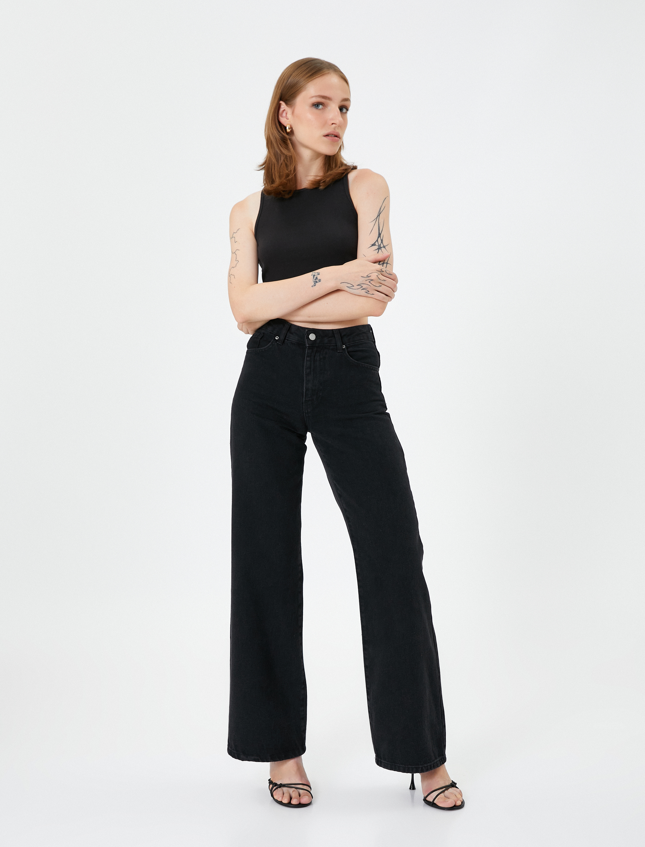   Geniş Paça Kot Pantolon Yüksek Bel - Bianca Jean