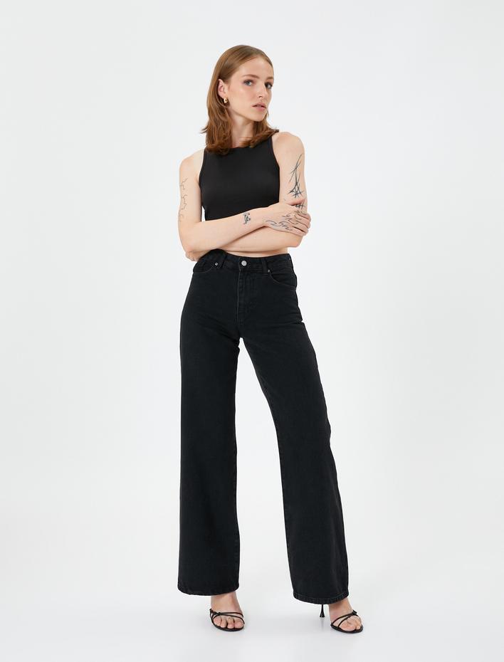  Geniş Paça Kot Pantolon Yüksek Bel - Bianca Jean