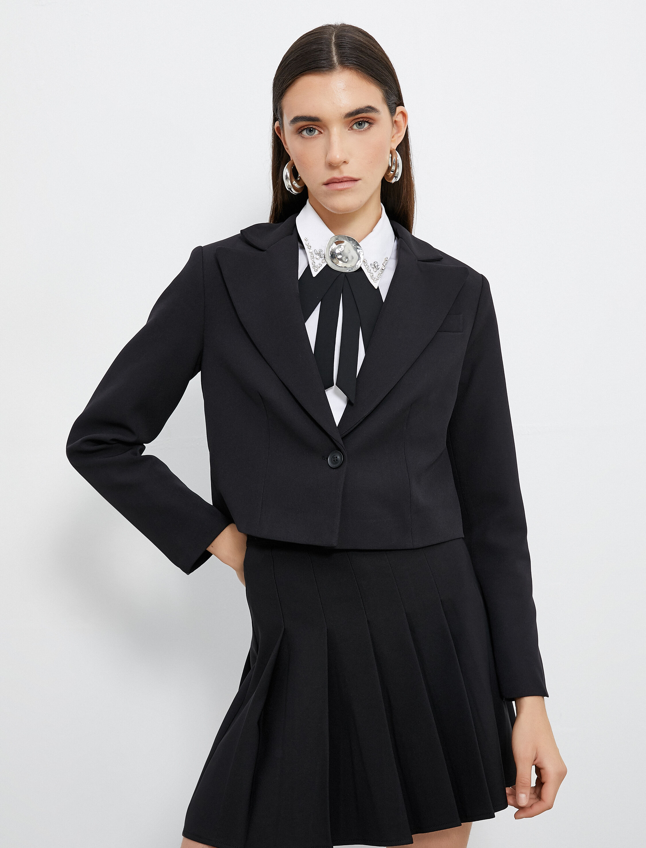   Crop Blazer Ceket Tek Düğmeli