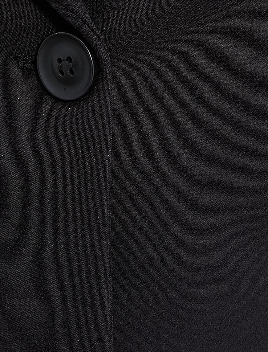   Crop Blazer Ceket Tek Düğmeli