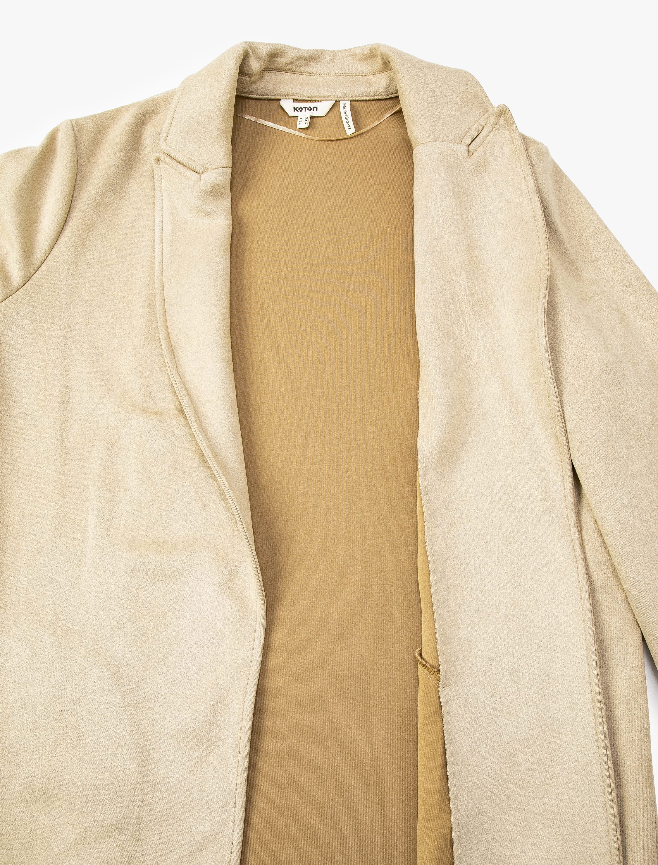 Trençkot Süet Görünümlü Rahat Kesim