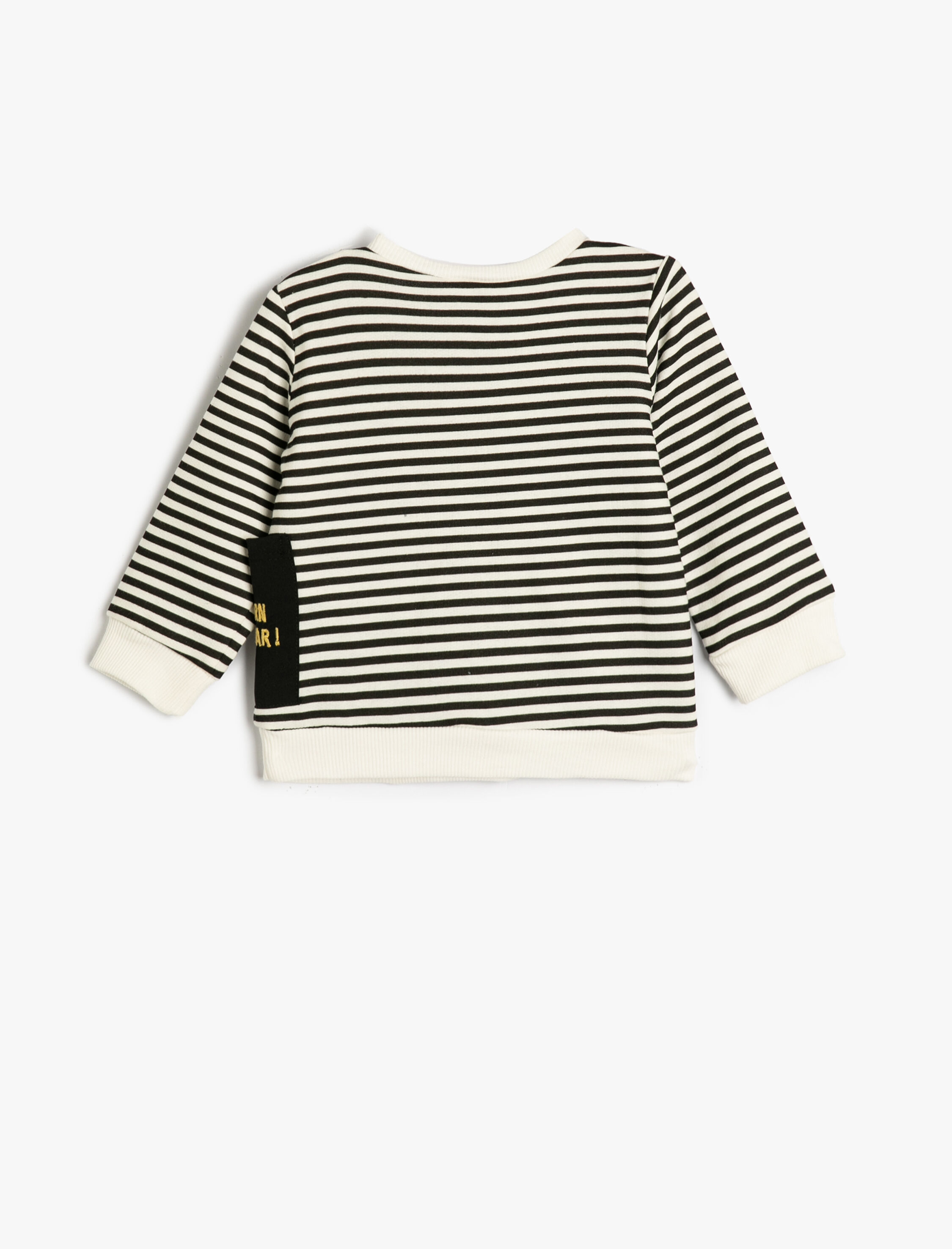  Erkek Bebek Sweatshirt Uzun Kollu Bisiklet Yaka Cep ve İşleme Detaylı Şardonlu Pamuklu