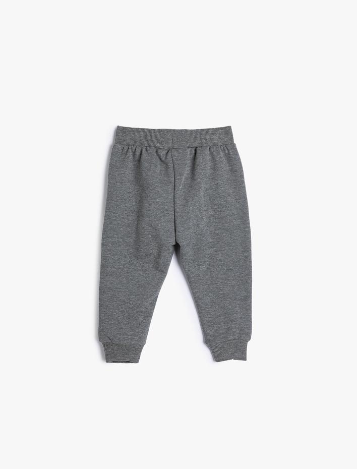 Erkek Bebek Basic Jogger Eşofman Altı Şardonlu Cepli Beli Bağlamalı Pamuklu