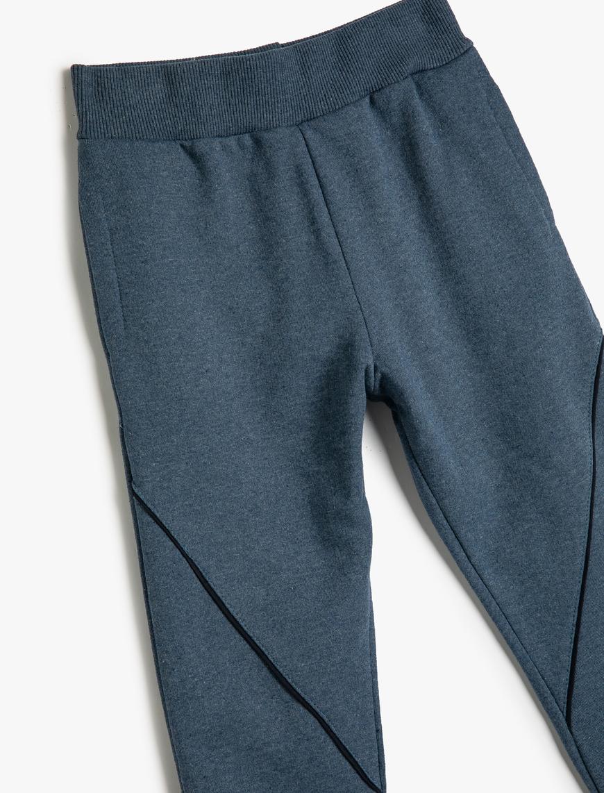  Erkek Çocuk Basic Jogger Eşofman Altı Şardonlu Cepli Beli Lastikli