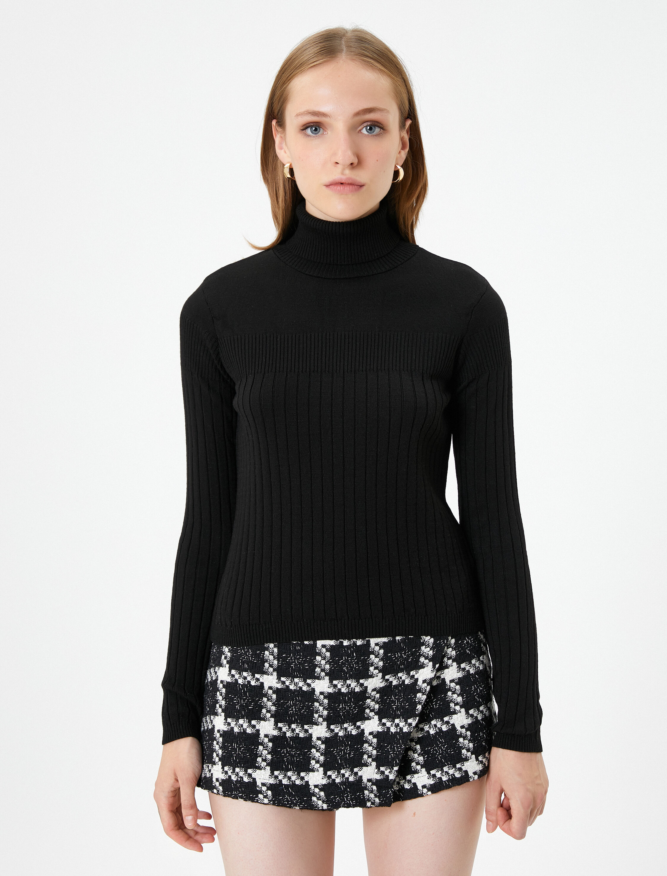   Triko Boğazlı Kazak Dokulu Akrilik Kaşmir Dokulu