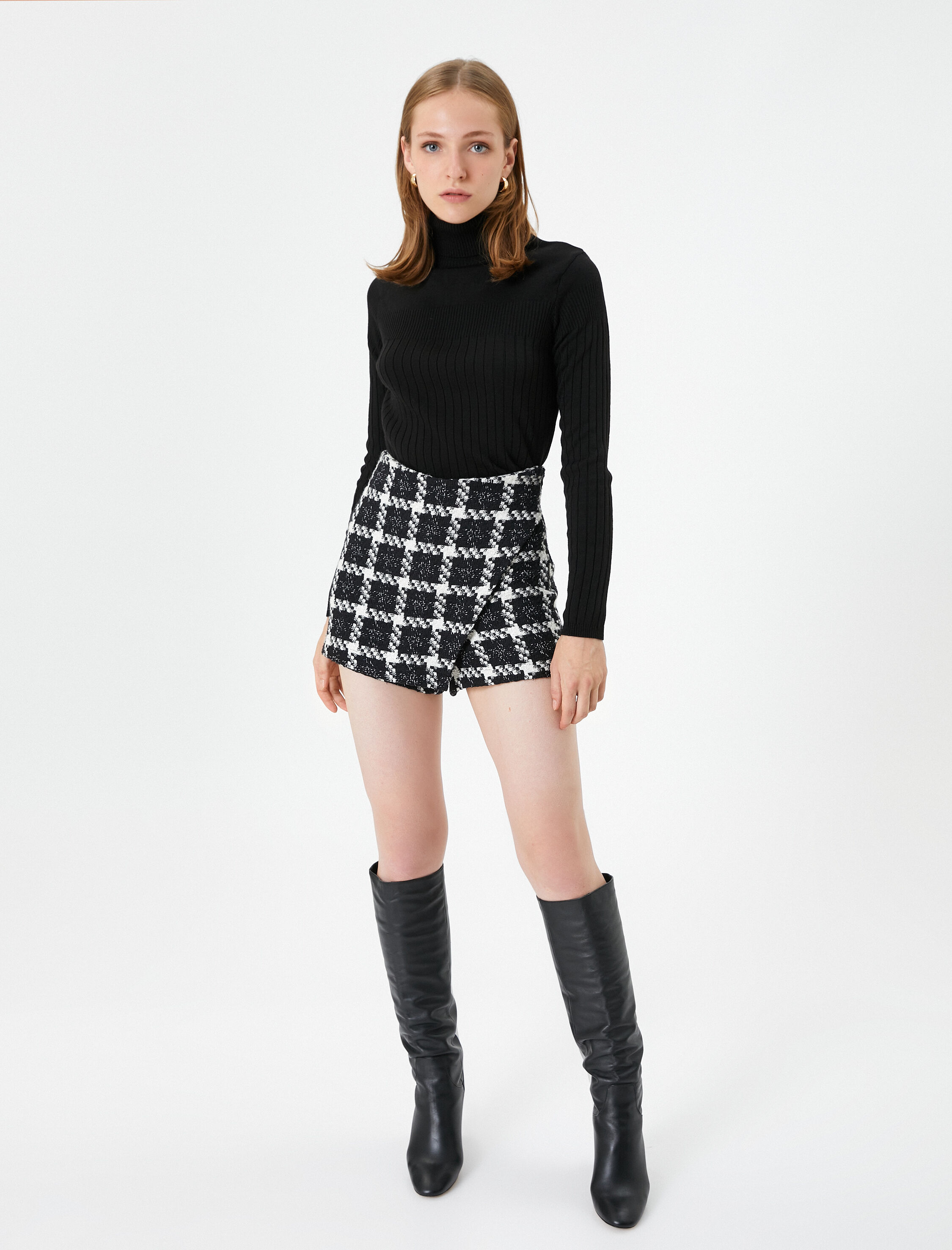   Triko Boğazlı Kazak Dokulu Akrilik Kaşmir Dokulu