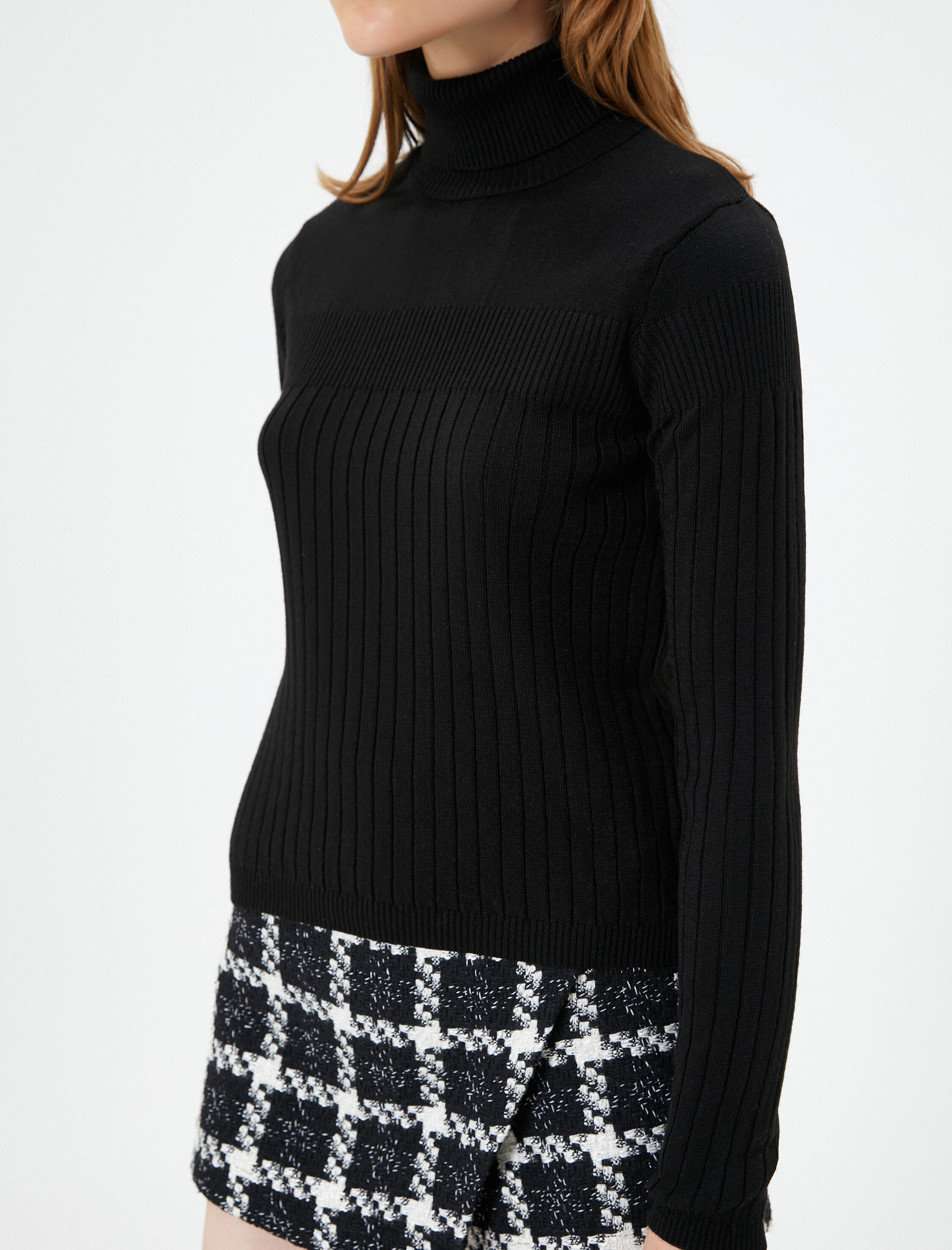   Triko Boğazlı Kazak Dokulu Akrilik Kaşmir Dokulu